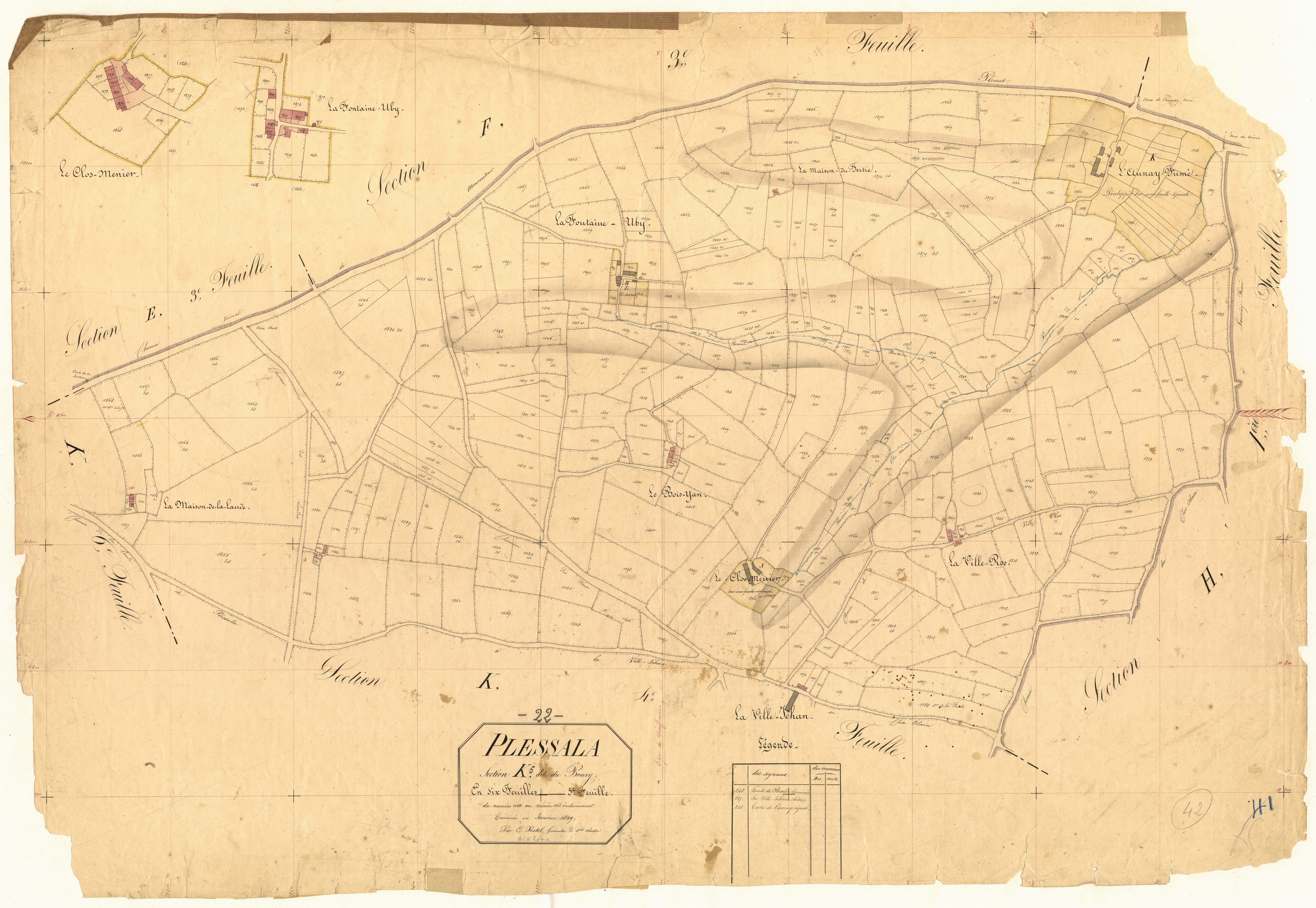 Plessala - Section K, 5e feuille
