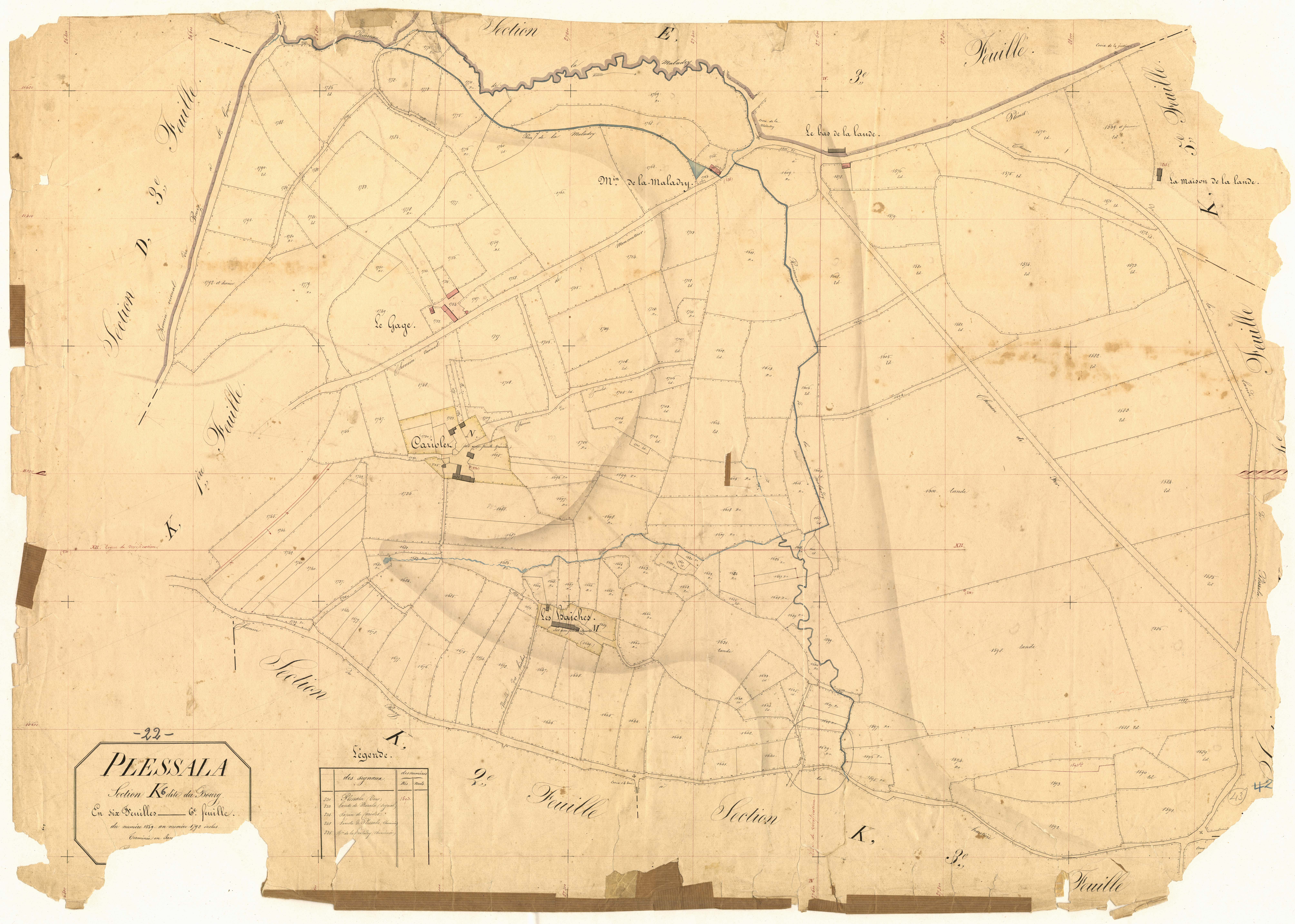Plessala - Section K, 6e feuille