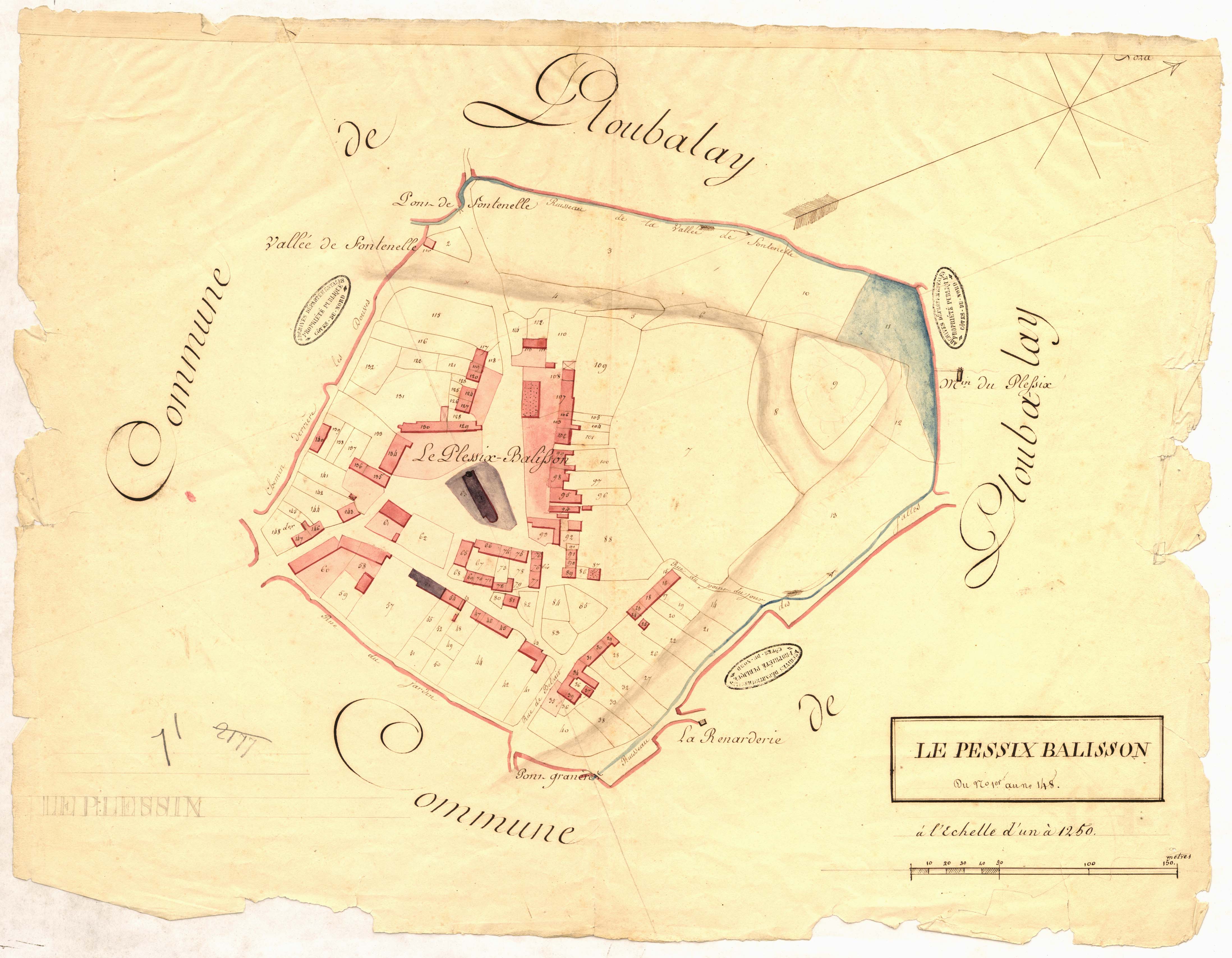 Plessix-Balisson - Plan parcellaire du bourg.
