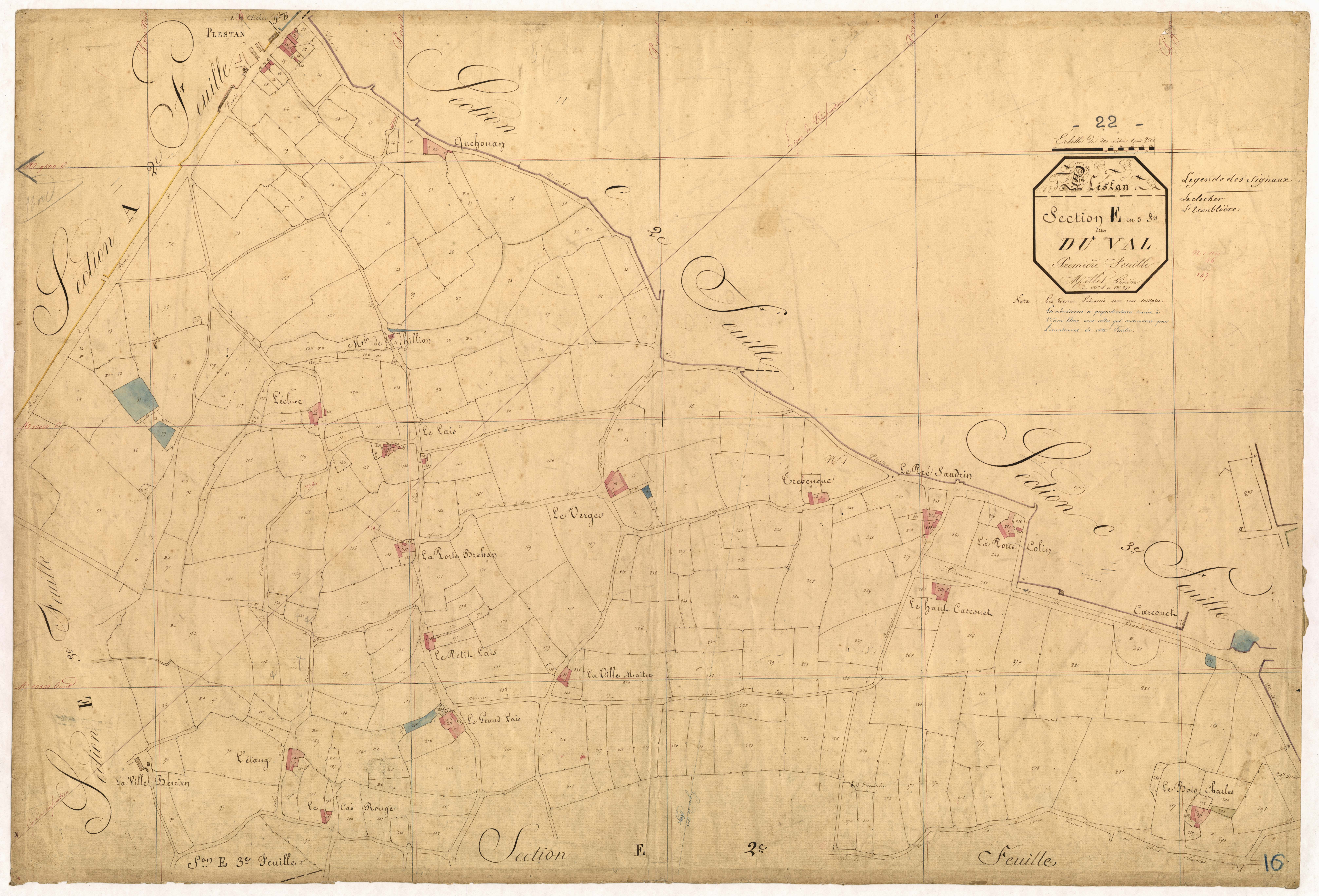 Plestan - Section E, 1re feuille