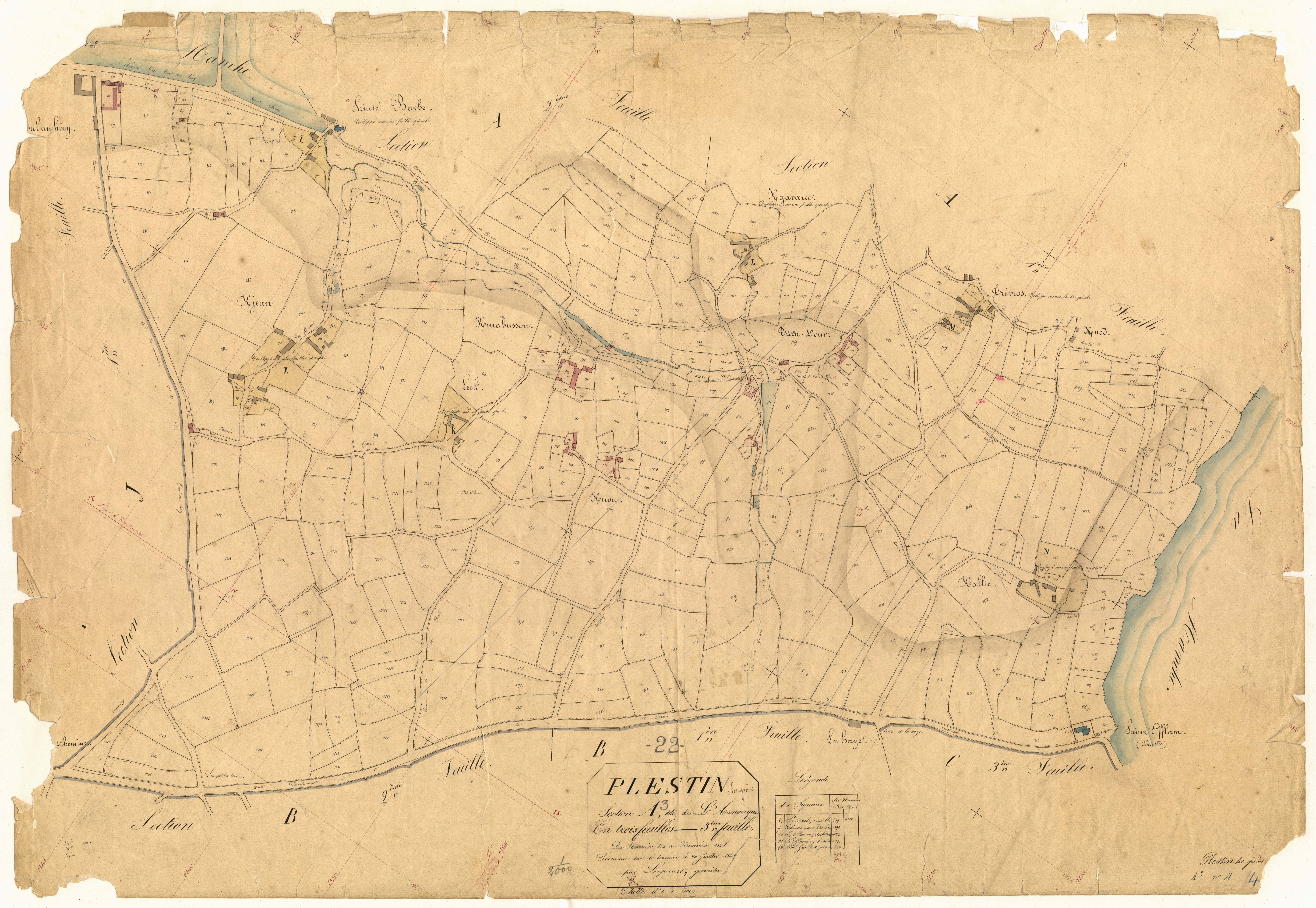 Plestin-les-Grèves - Section A, 3e feuille