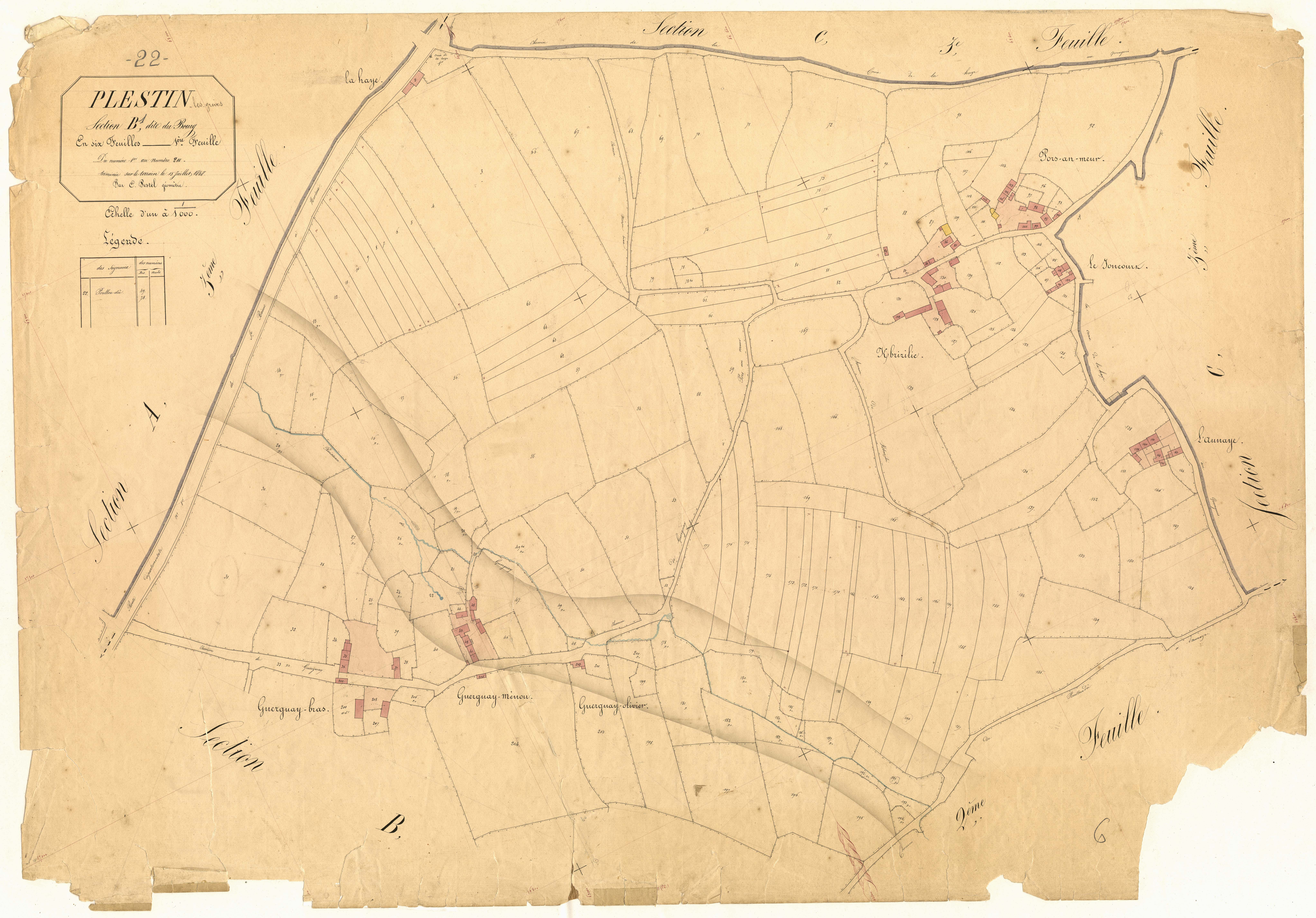 Plestin-les-Grèves - Section B, 1re feuille