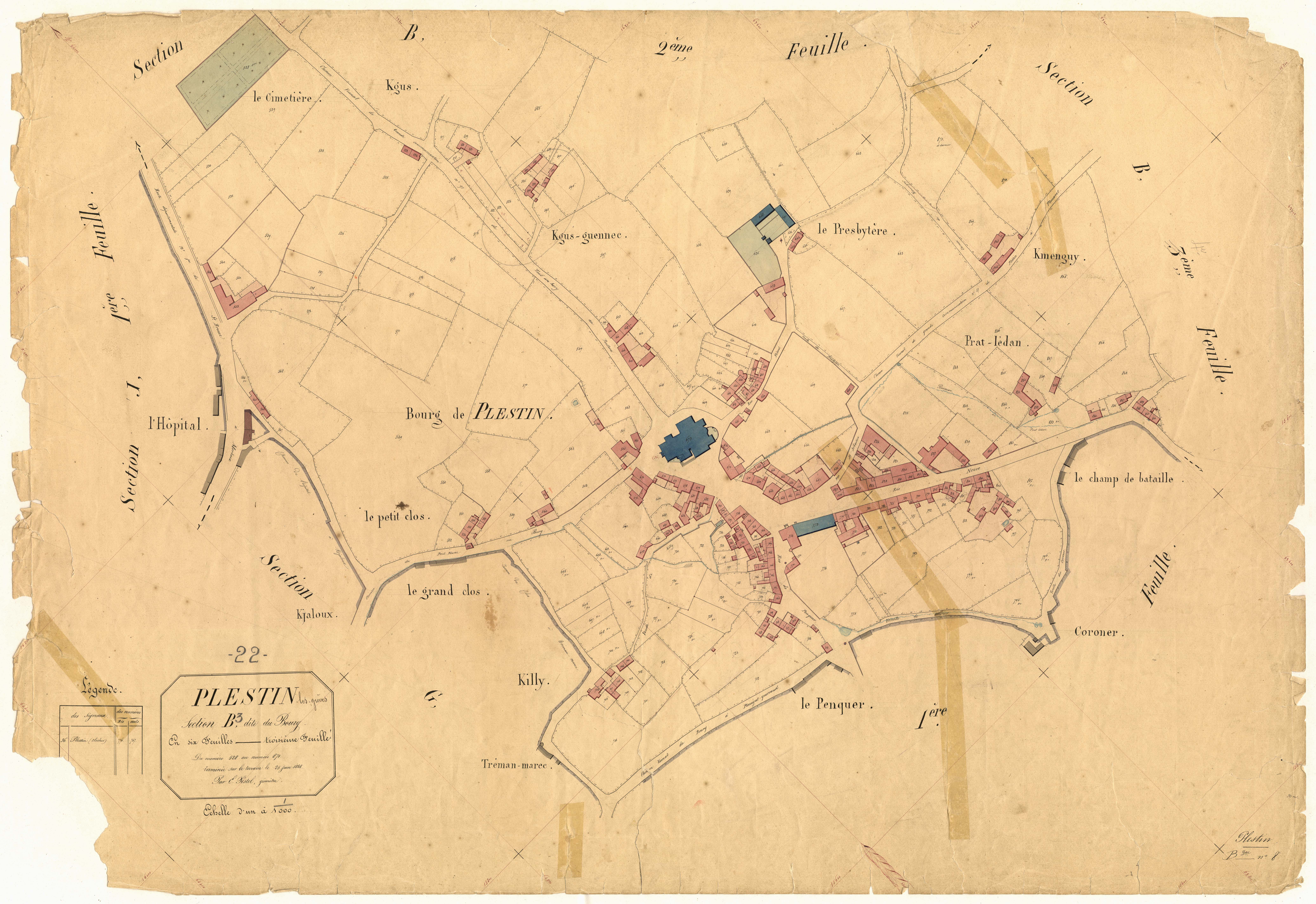 Plestin-les-Grèves - Section B, 3e feuille