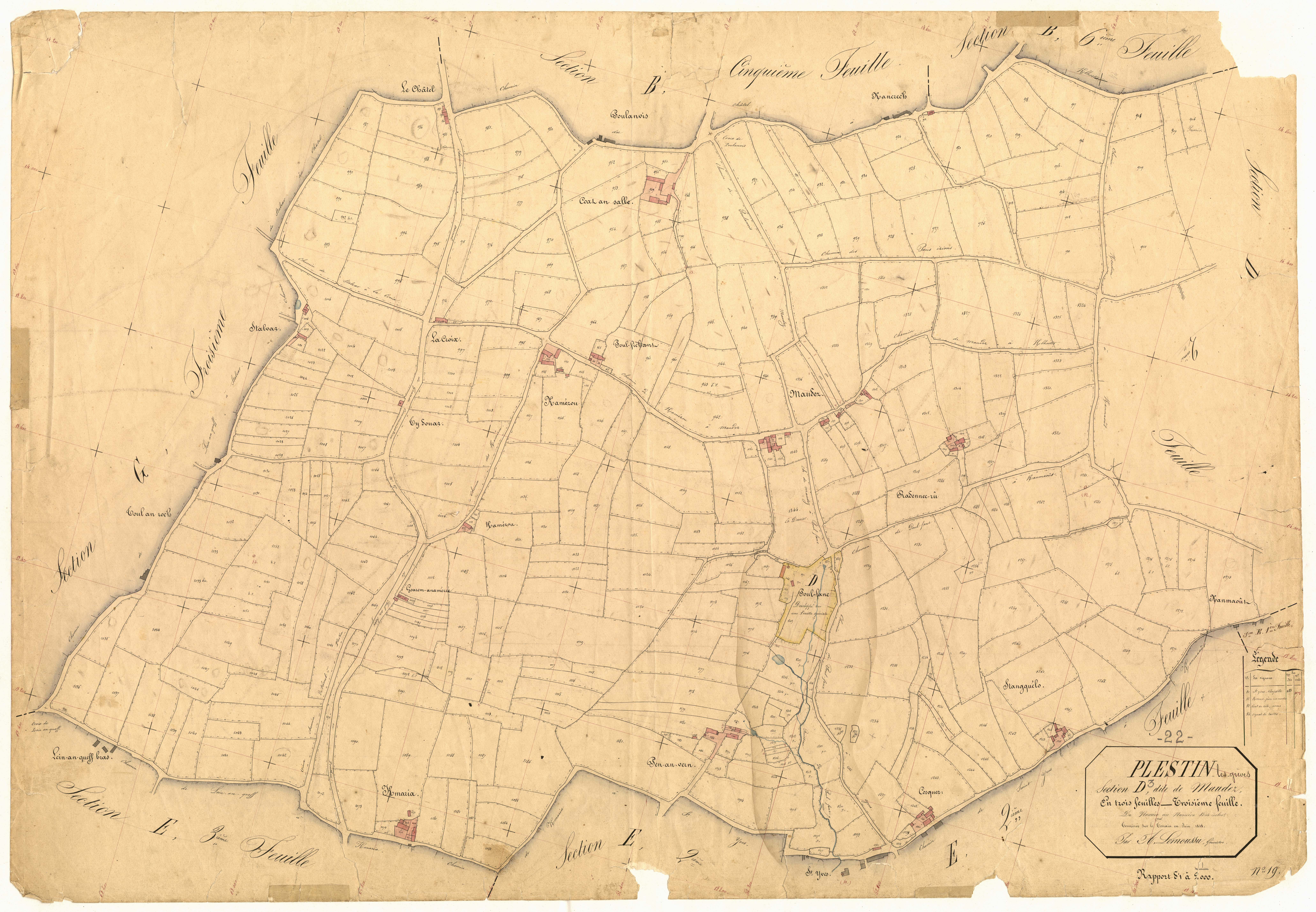 Plestin-les-Grèves - Section D, 3e feuille