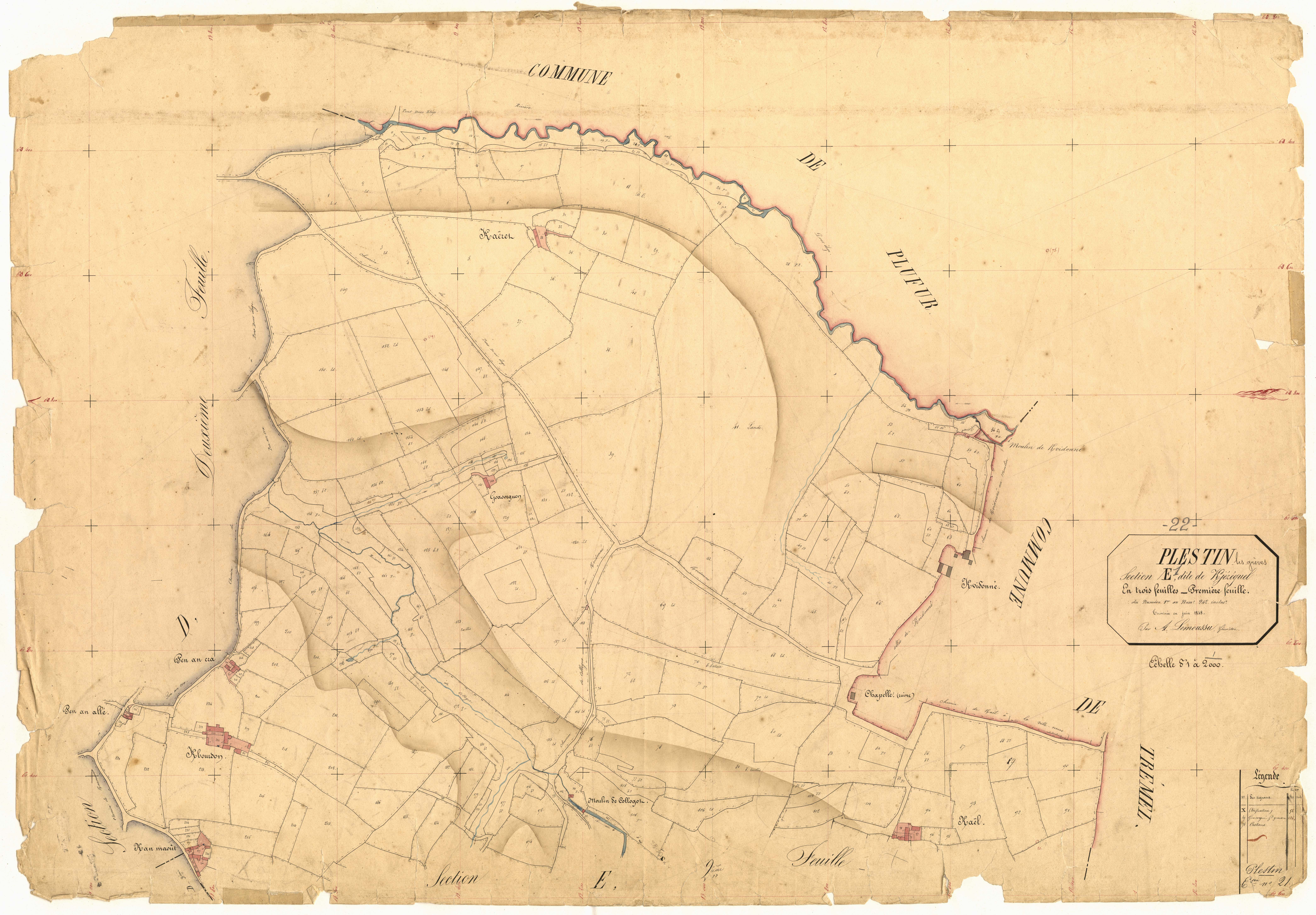 Plestin-les-Grèves - Section E, 1re feuille