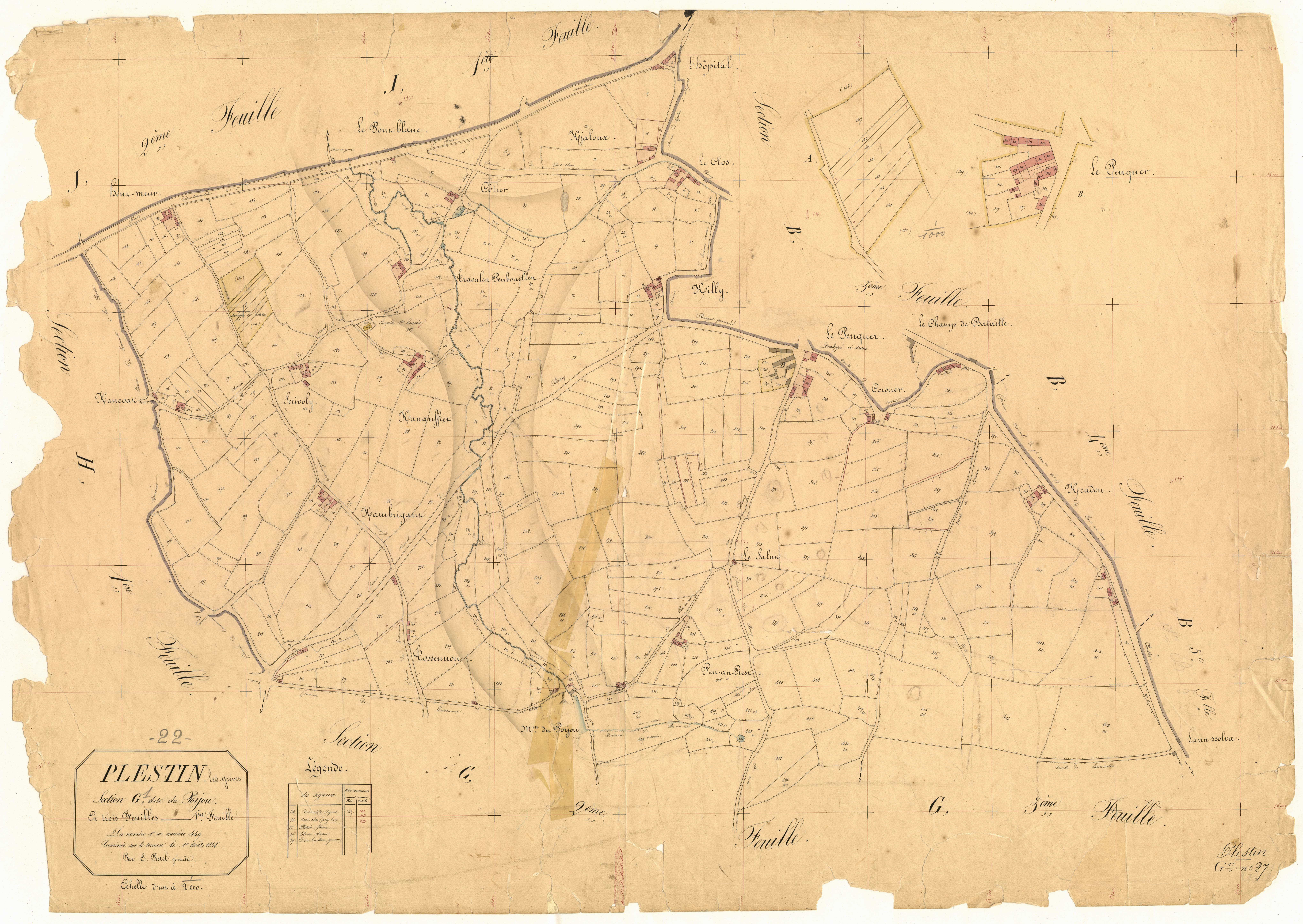 Plestin-les-Grèves - Section G, 1re feuille