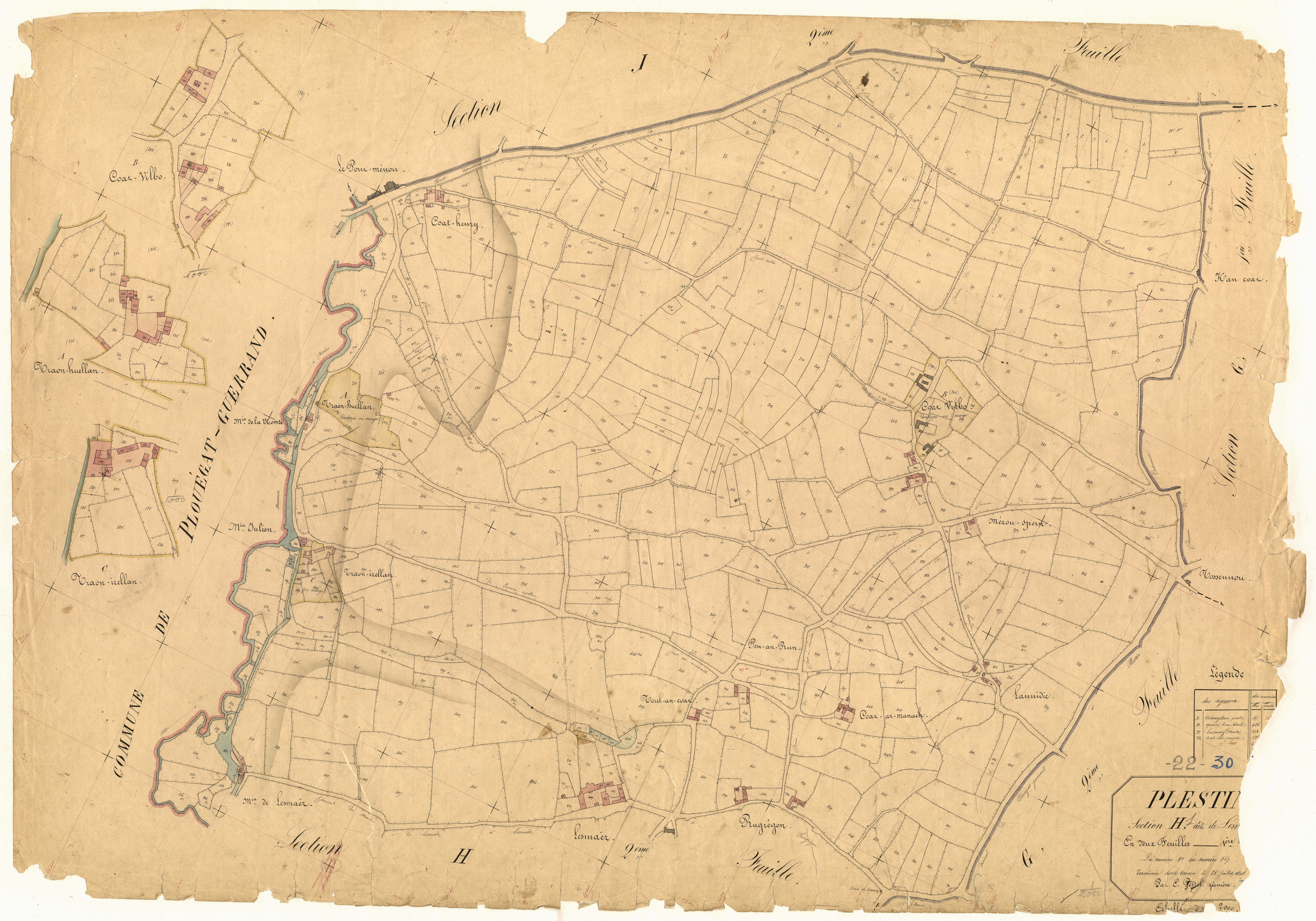 Plestin-les-Grèves - Section H, 1re feuille