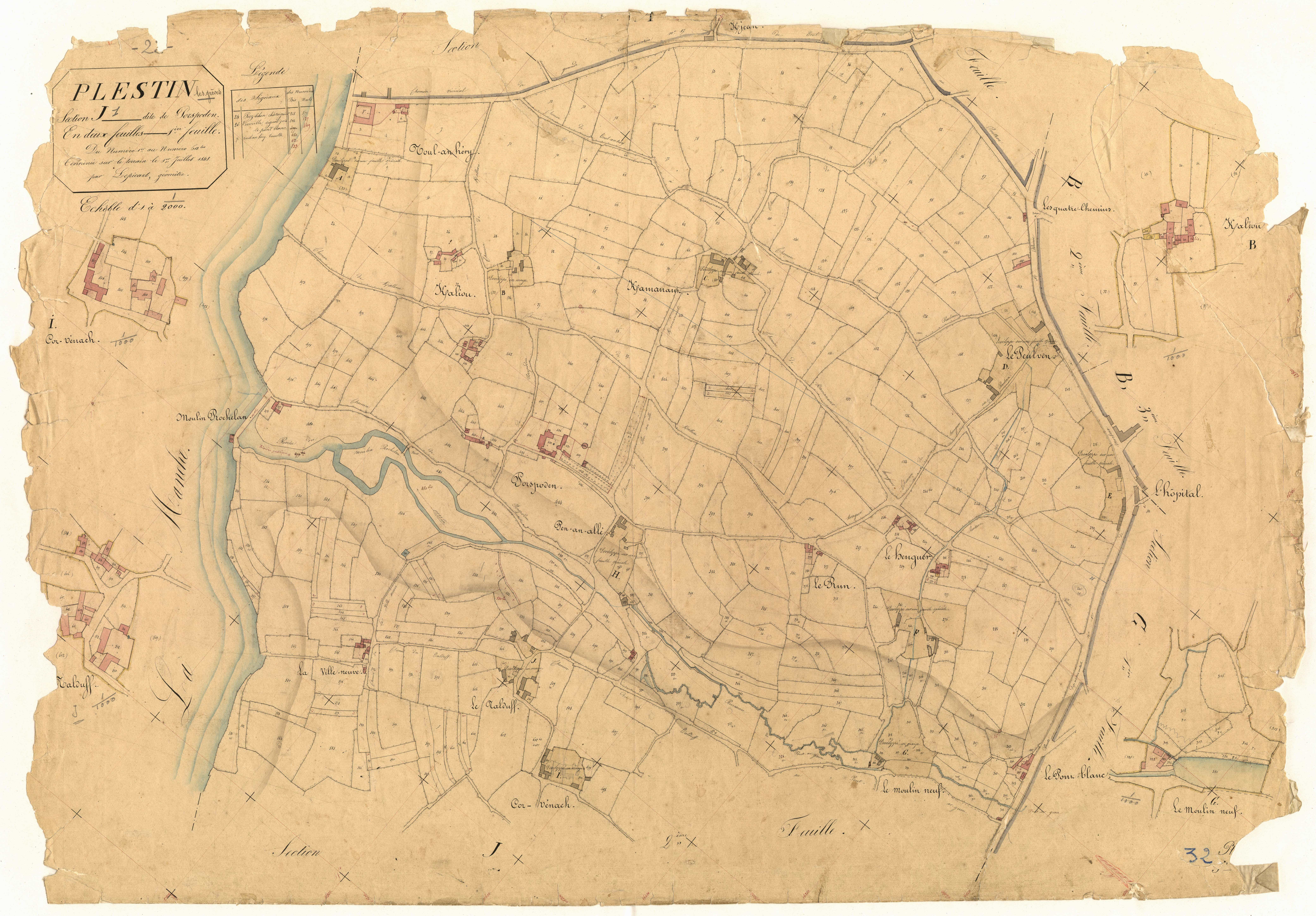 Plestin-les-Grèves - Section J, 1re feuille