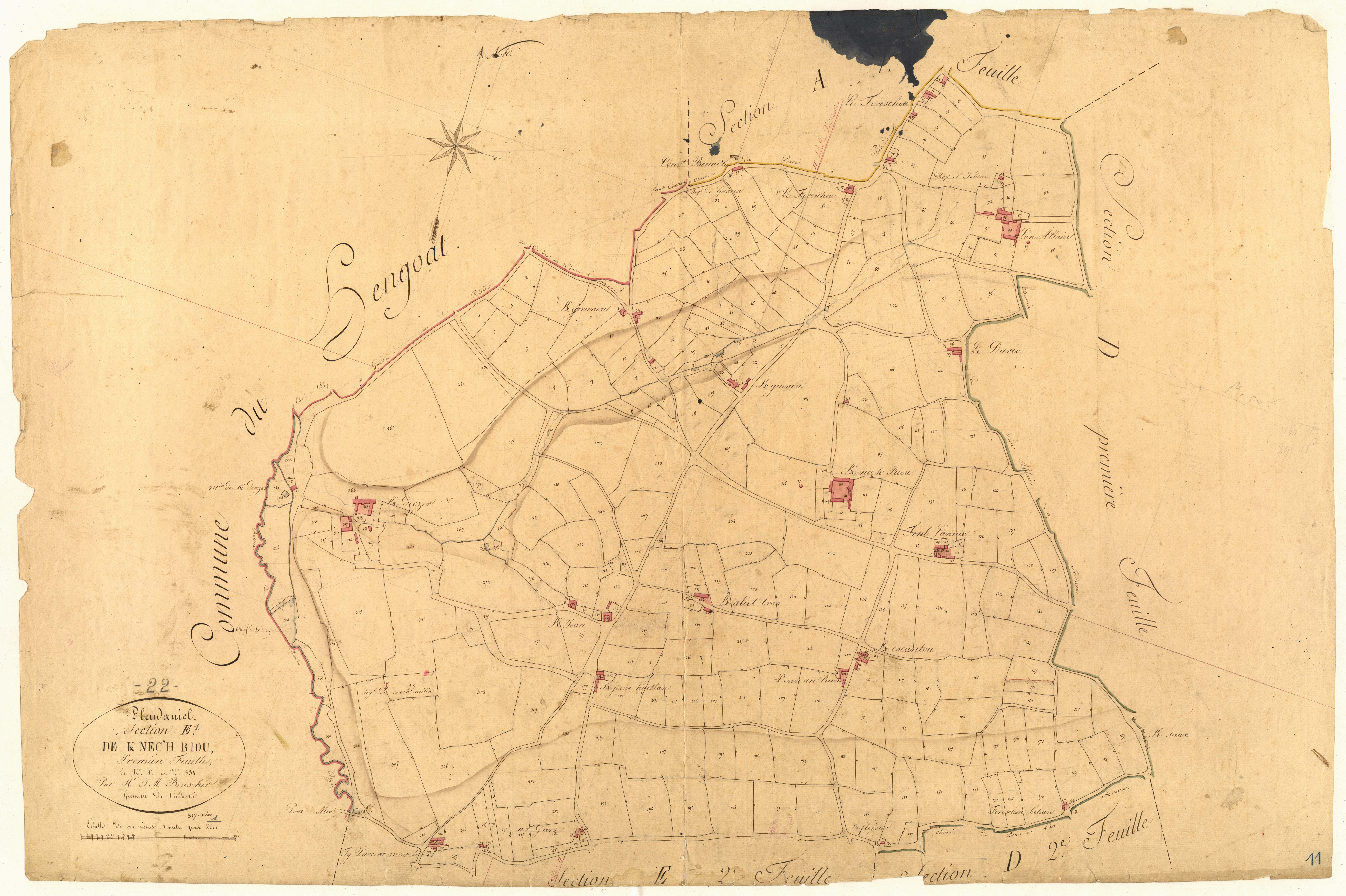 Pleudaniel - Section E, 1re feuille