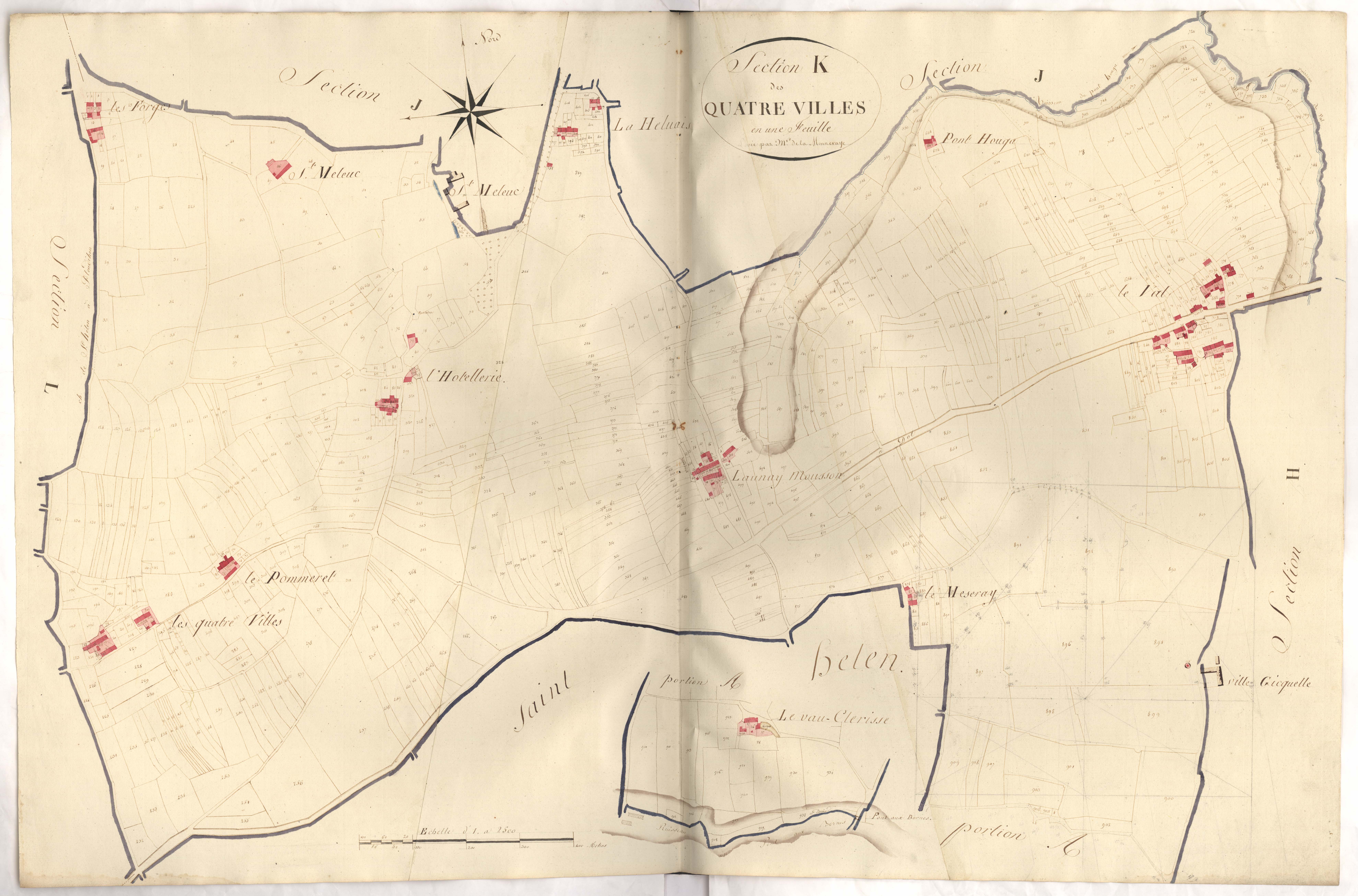 Pleudihen-sur-Rance - Section D, 1re feuille : développement