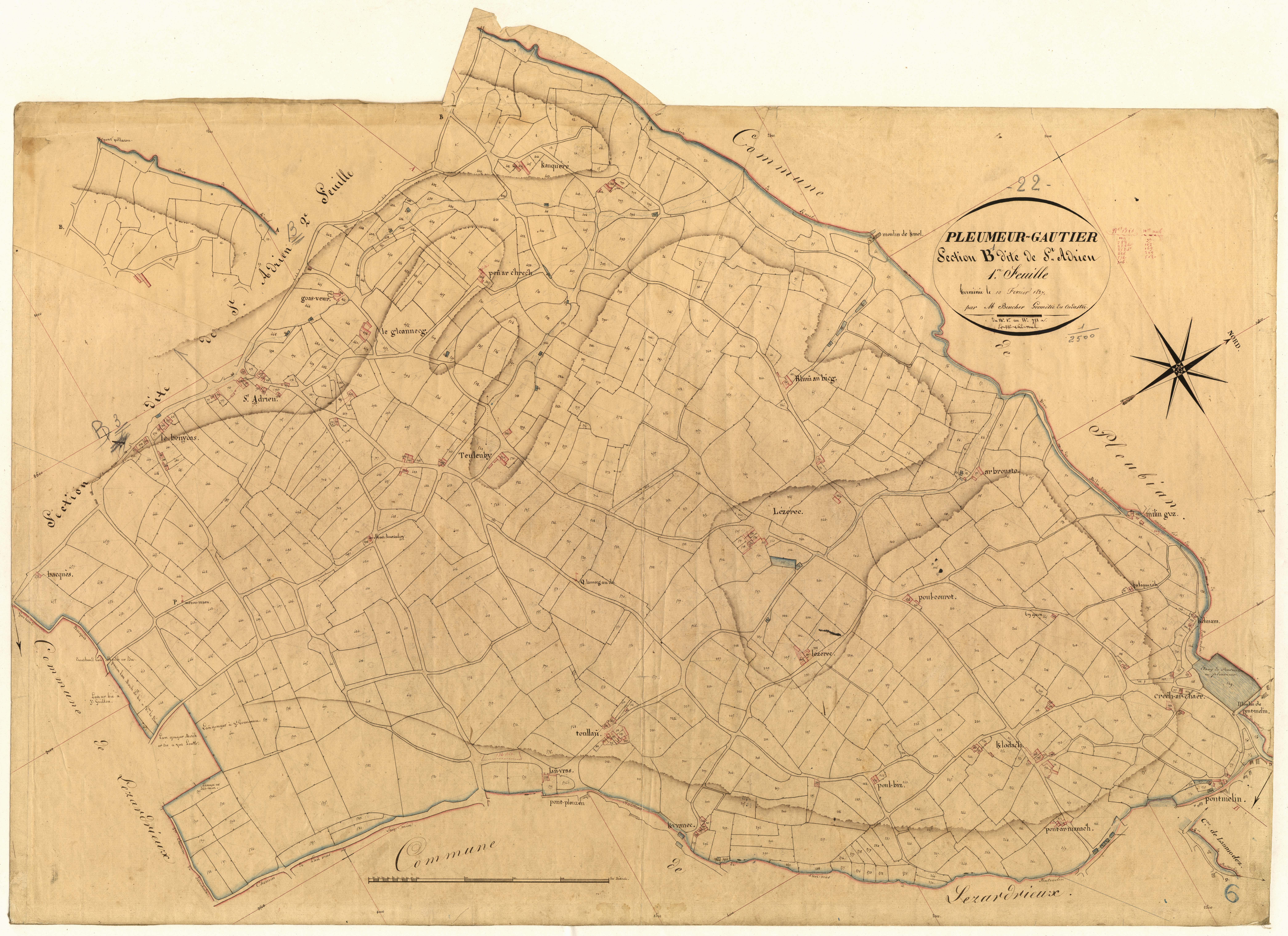 Pleumeur-Gautier - Section B, 1re feuille