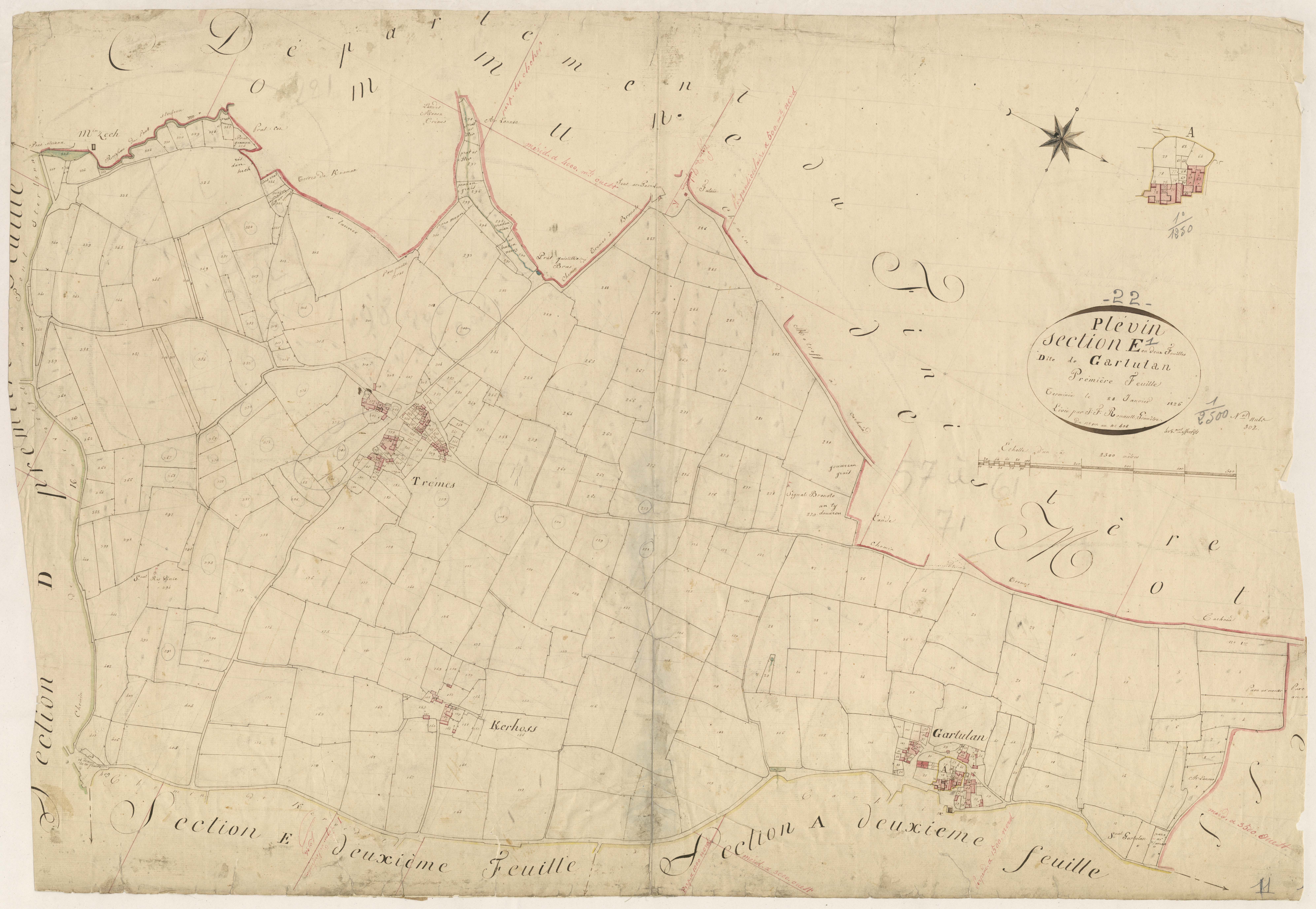 Plévin - Section E, 1re feuille
