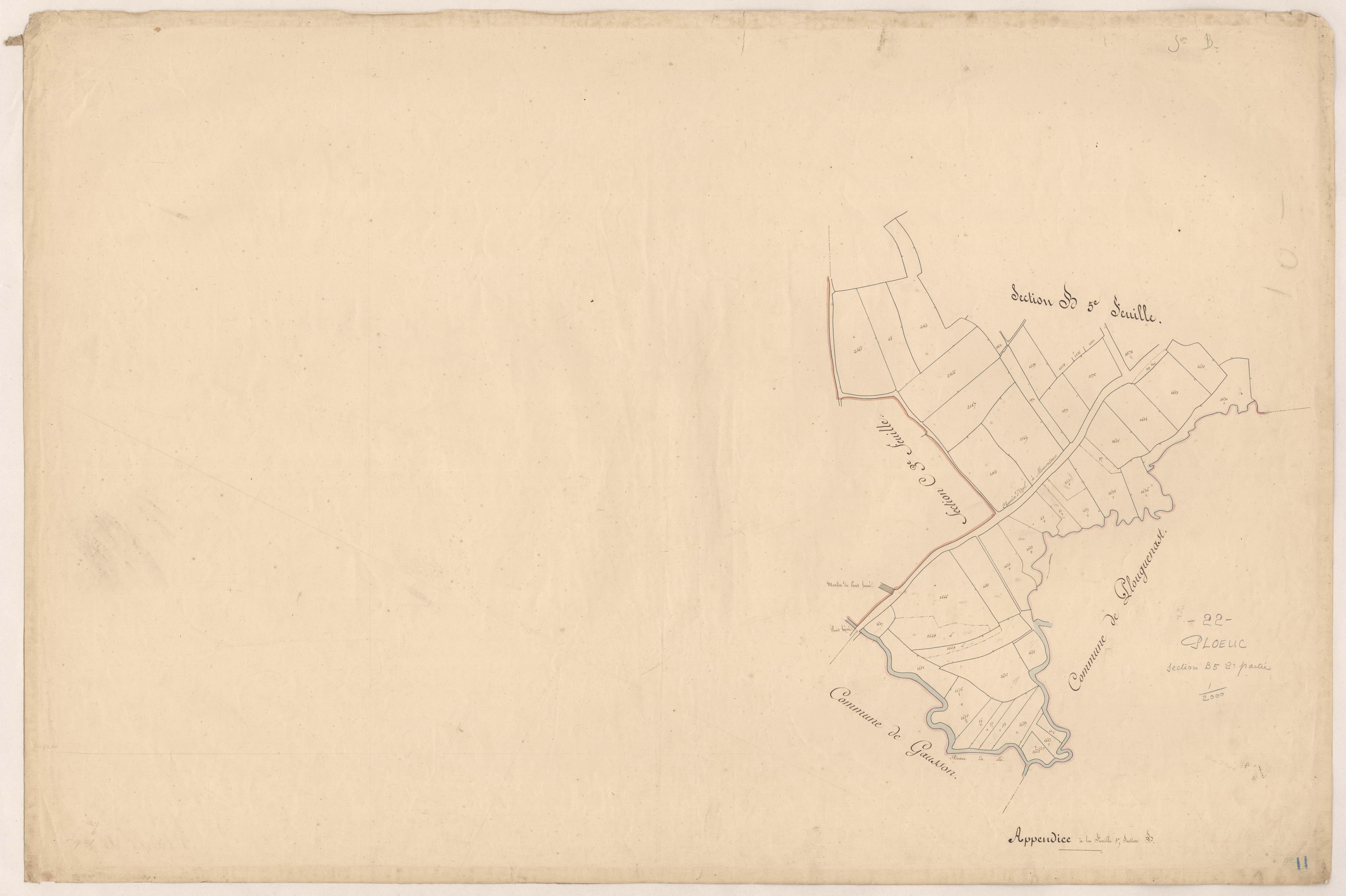 Plœuc-sur-Lié - Section B, 5e feuille, 2e partie
