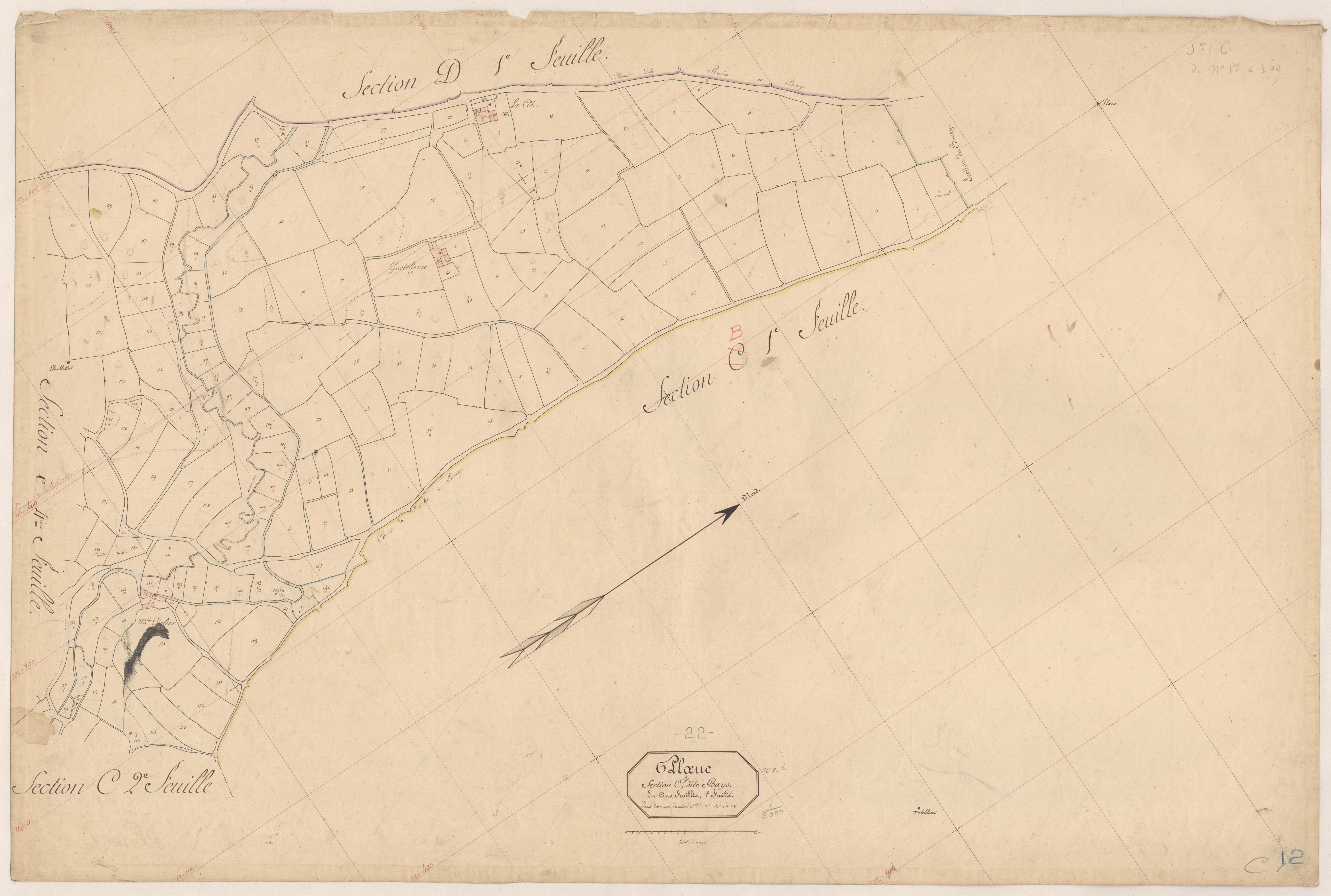 Plœuc-sur-Lié - Section C, 1re feuille