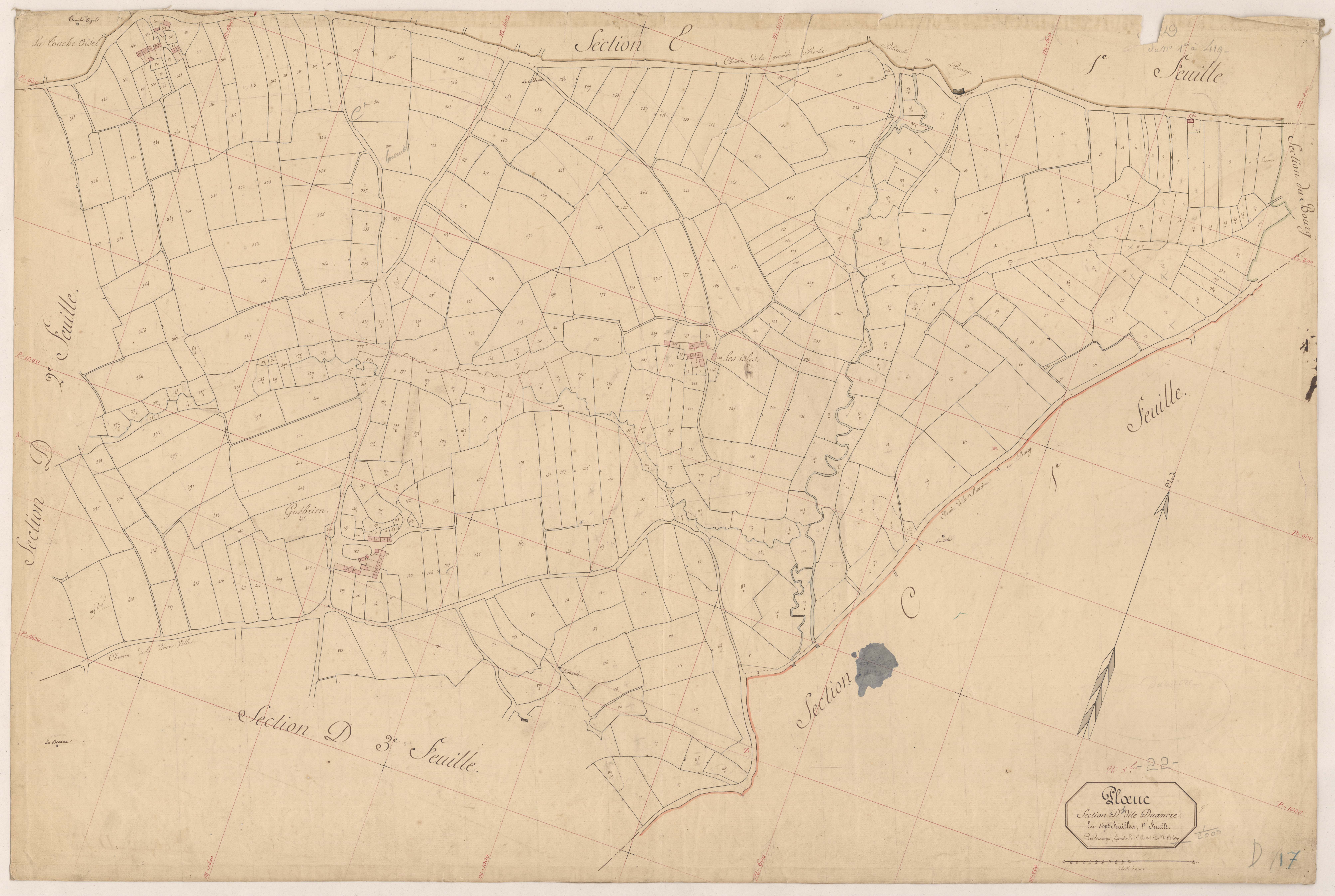 Plœuc-sur-Lié - Section D, 1re feuille