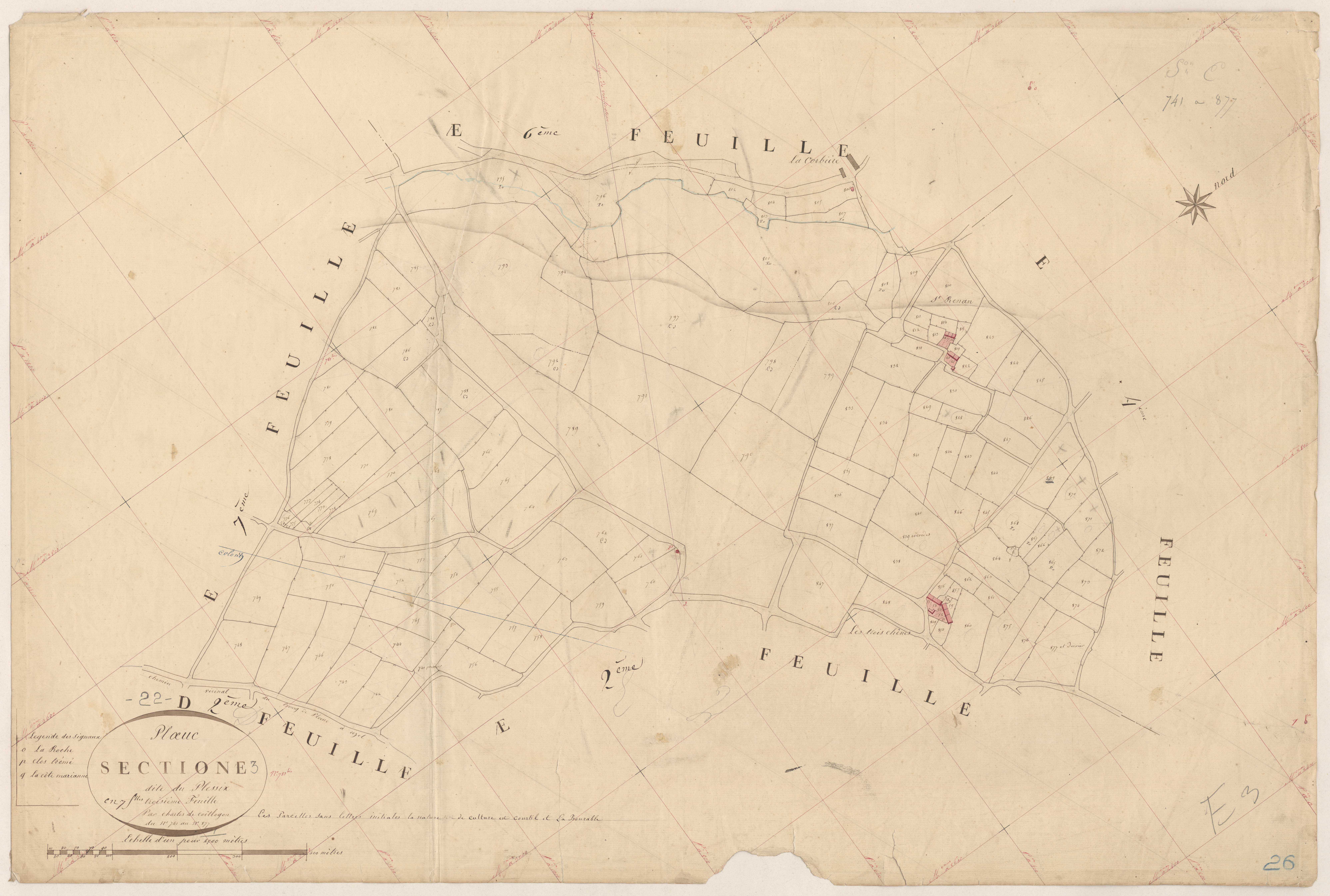Plœuc-sur-Lié - Section E, 3e feuille