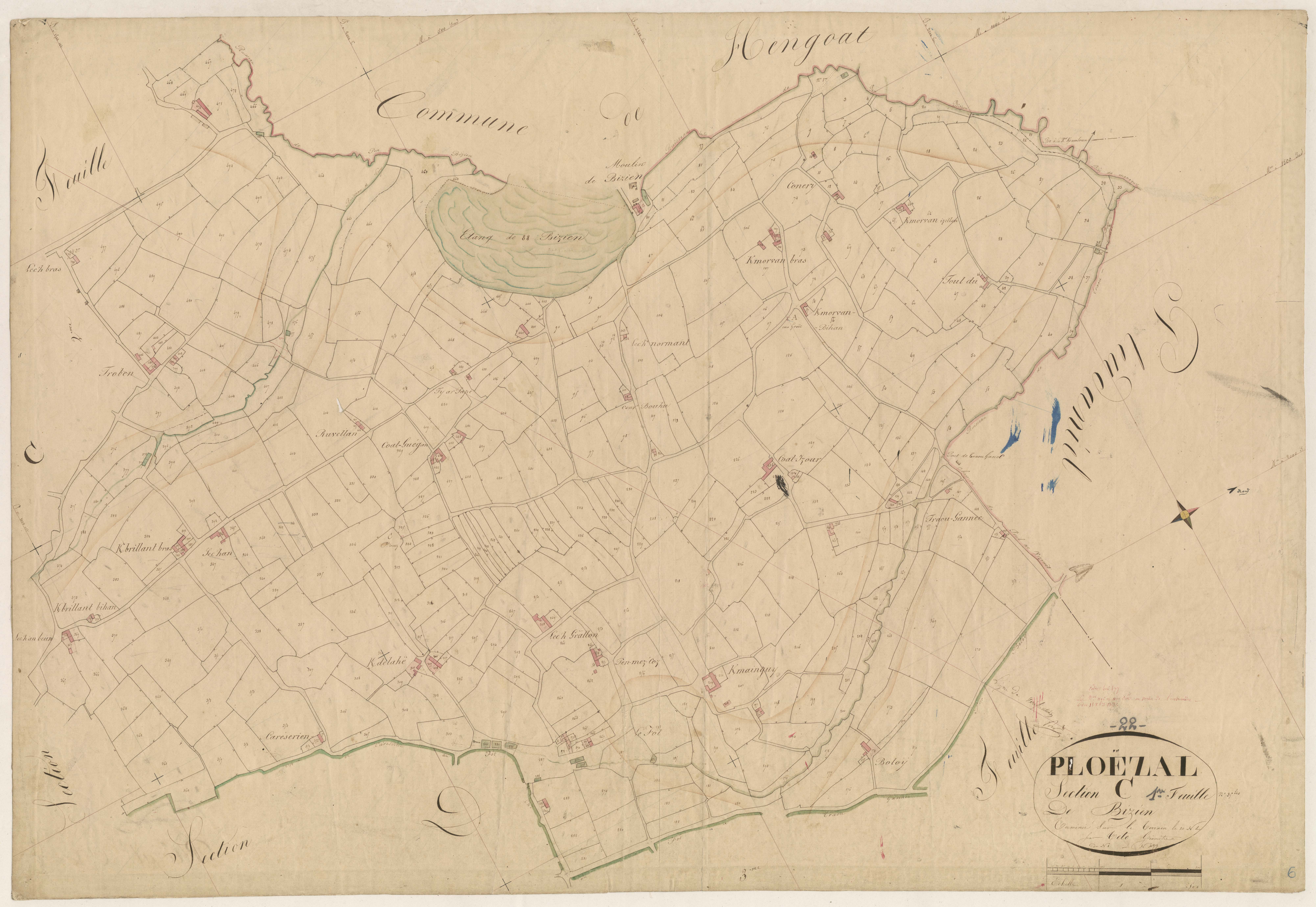 Ploëzal - Section C, 1re feuille