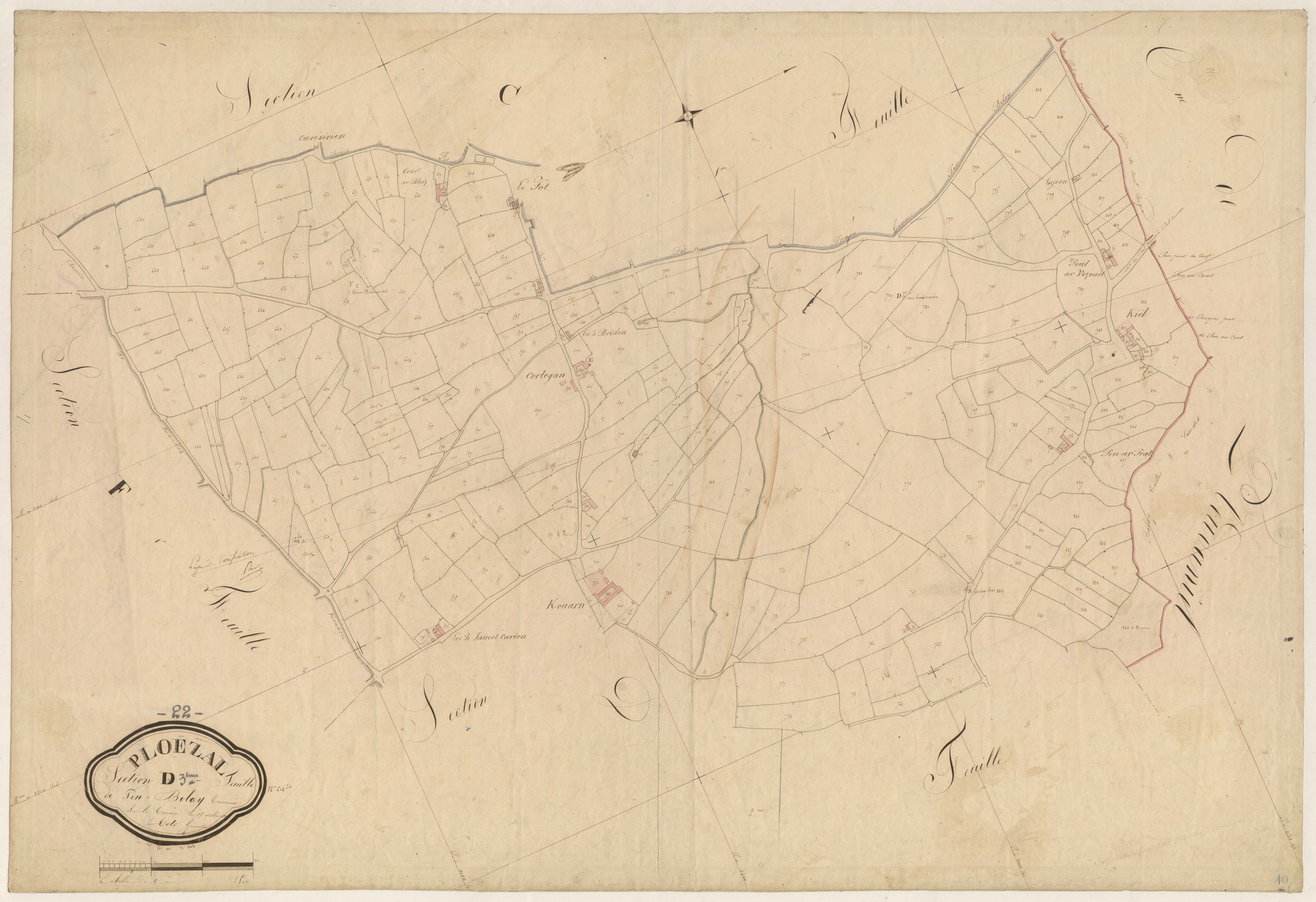 Ploëzal - Section D, 3e feuille