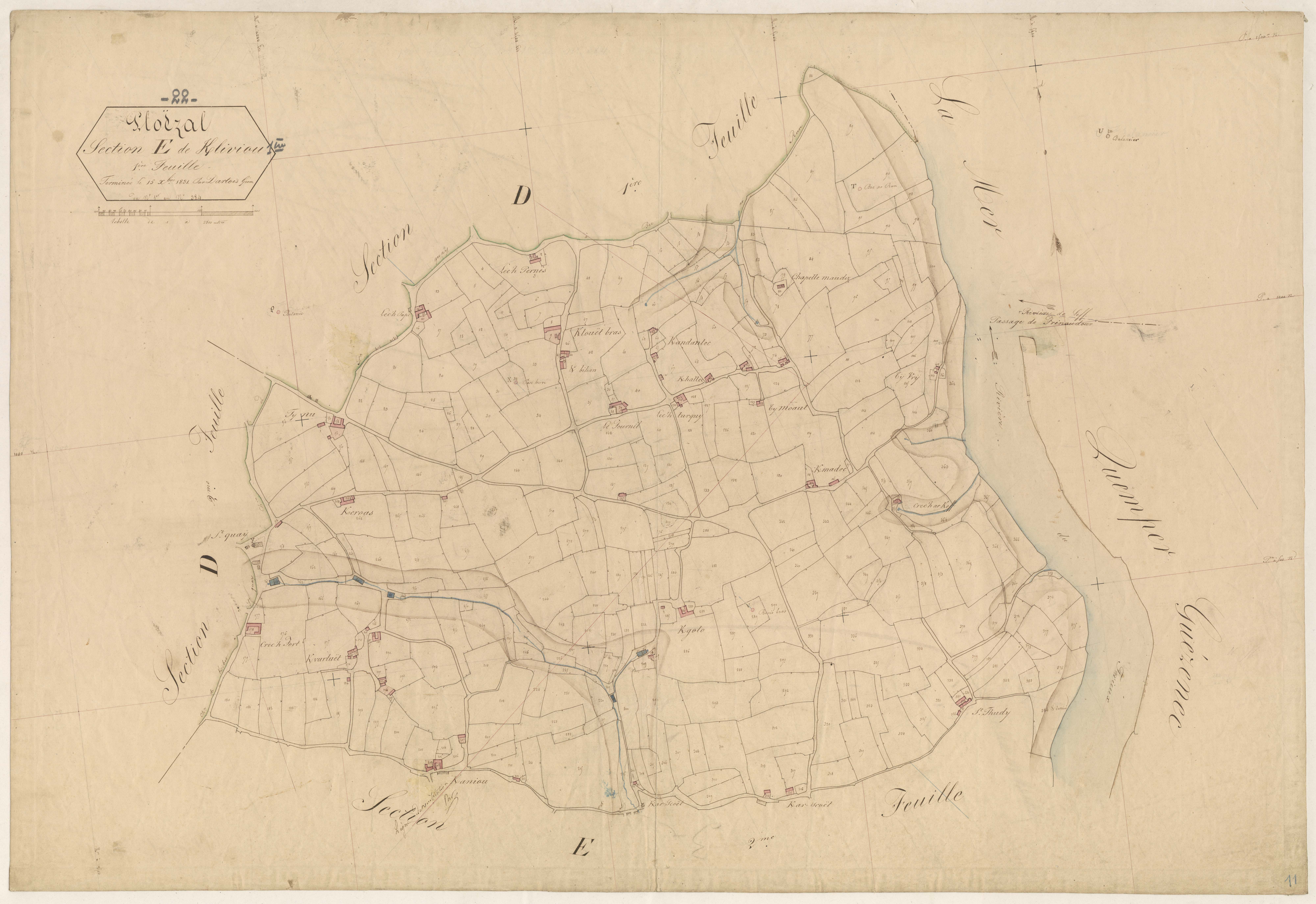 Ploëzal - Section E, 1re feuille