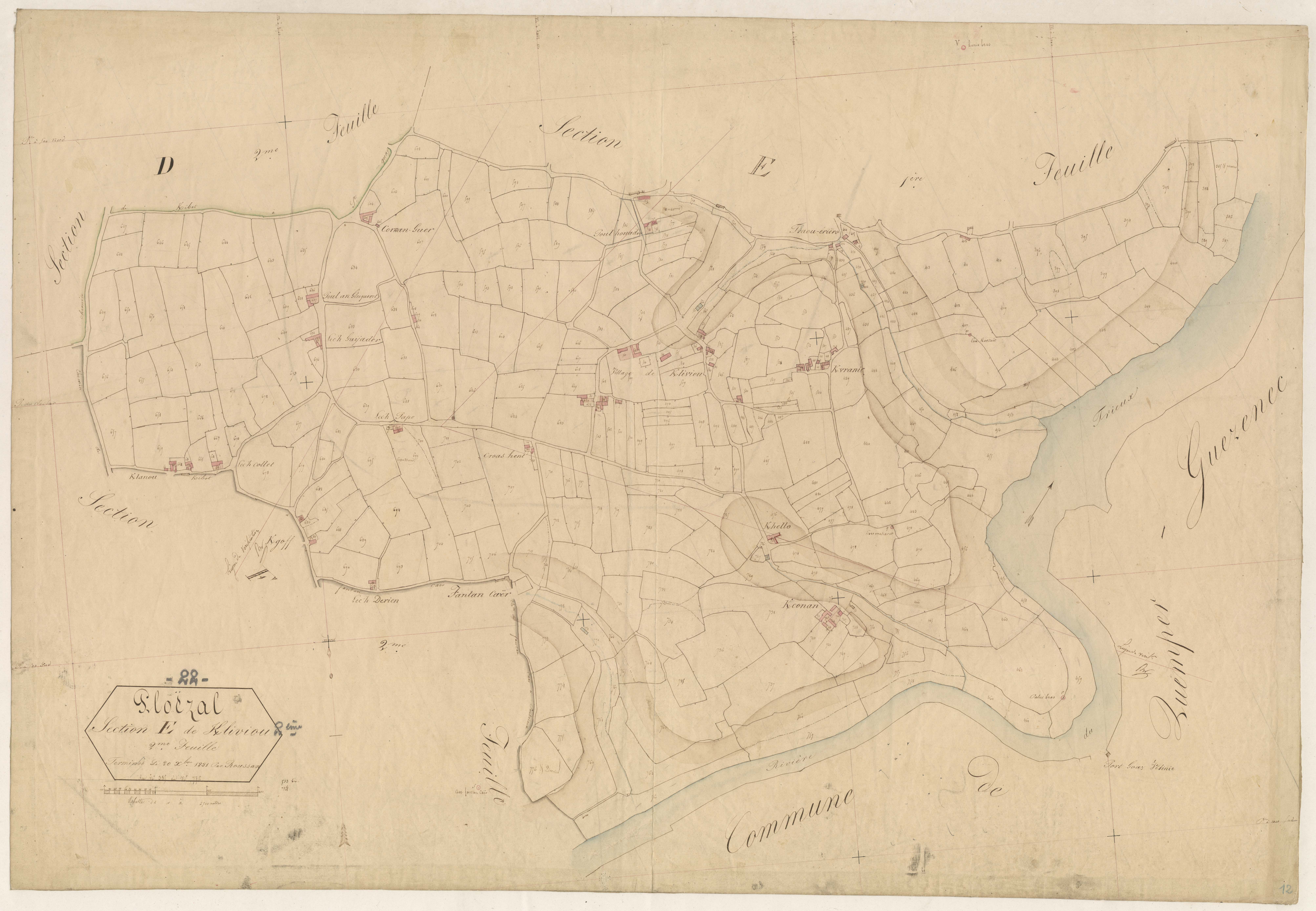 Ploëzal - Section E, 2e feuille