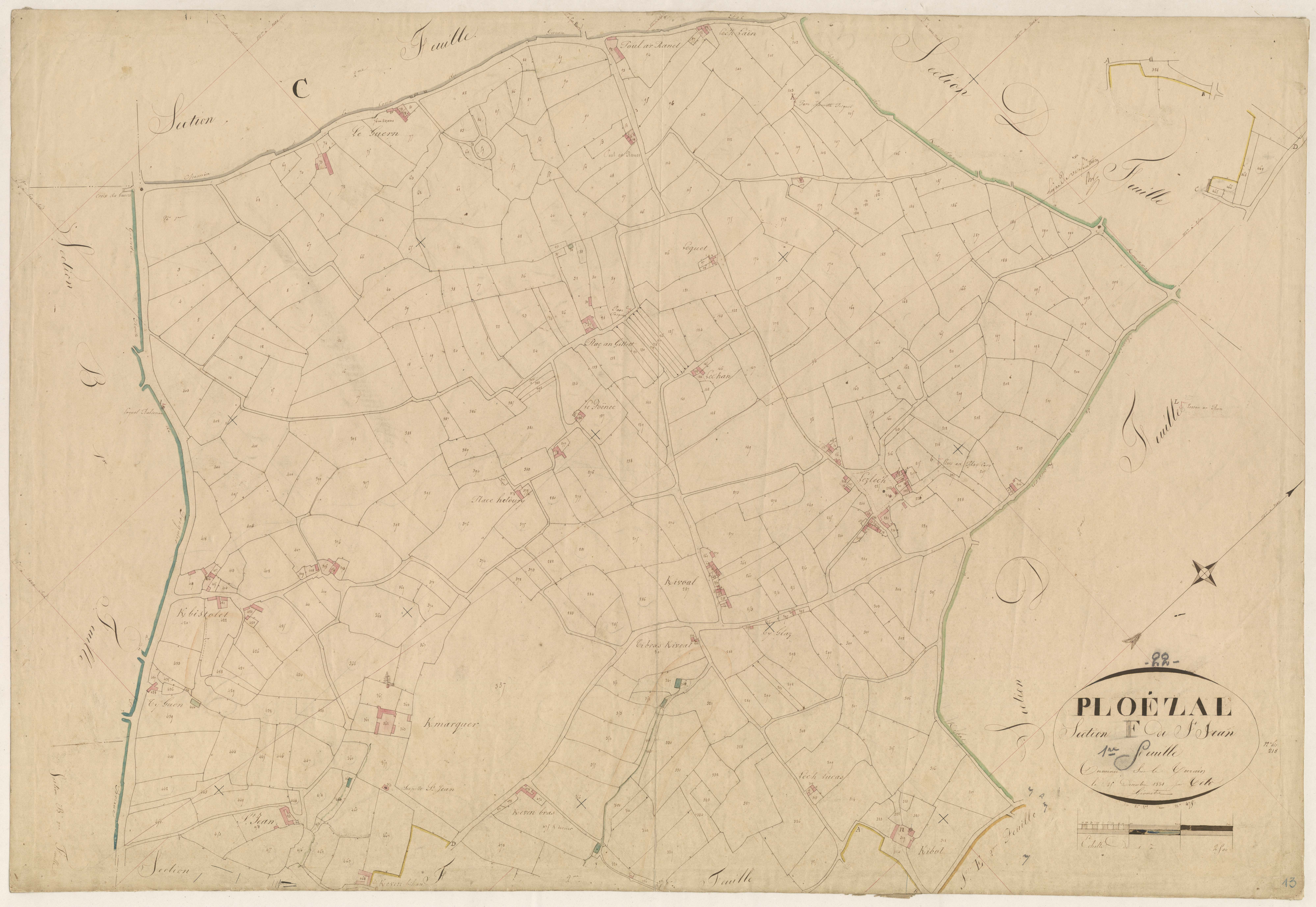 Ploëzal - Section F, 1re feuille