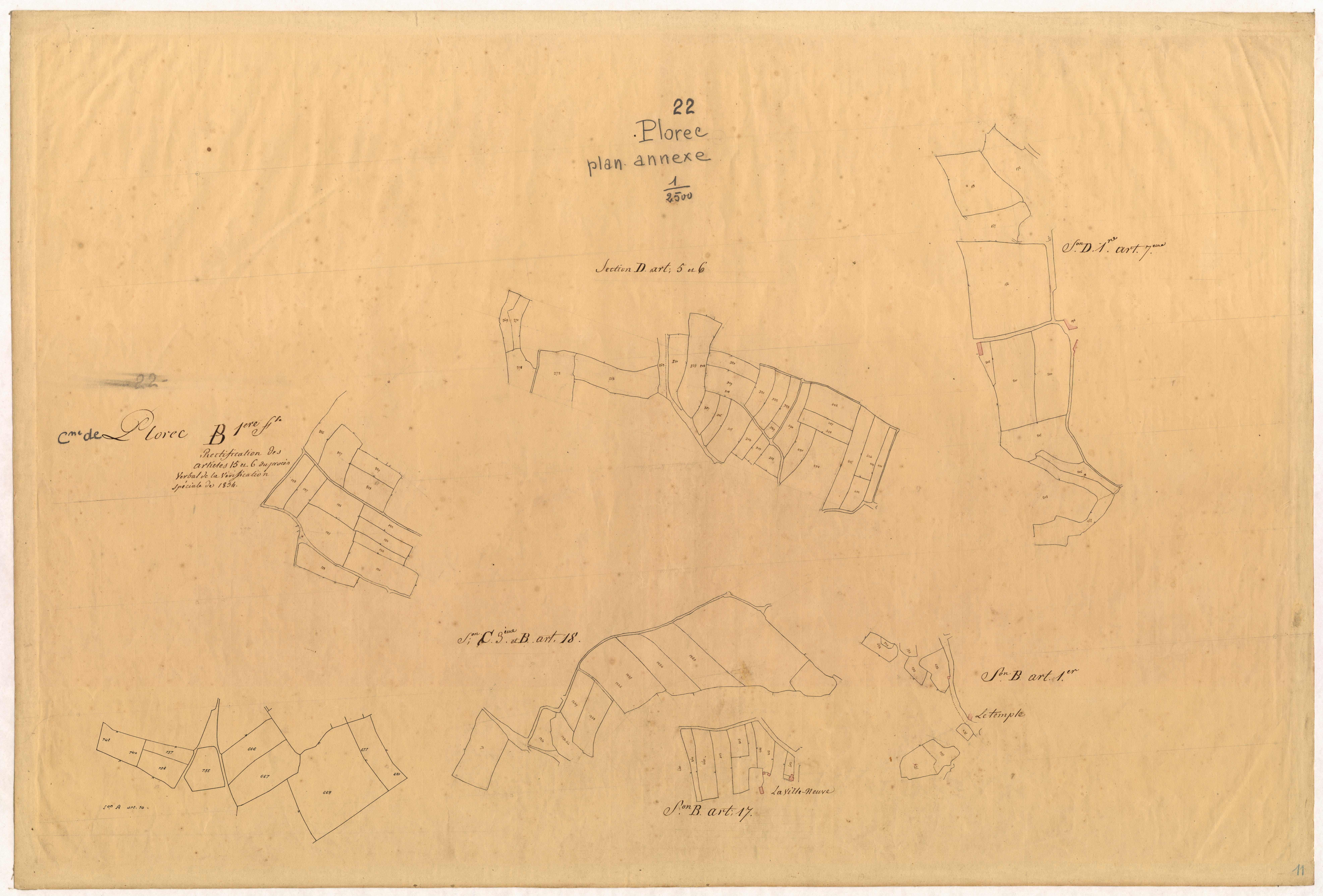 Plorec-sur-Arguenon - Sections B, C et D : annexe de rectification