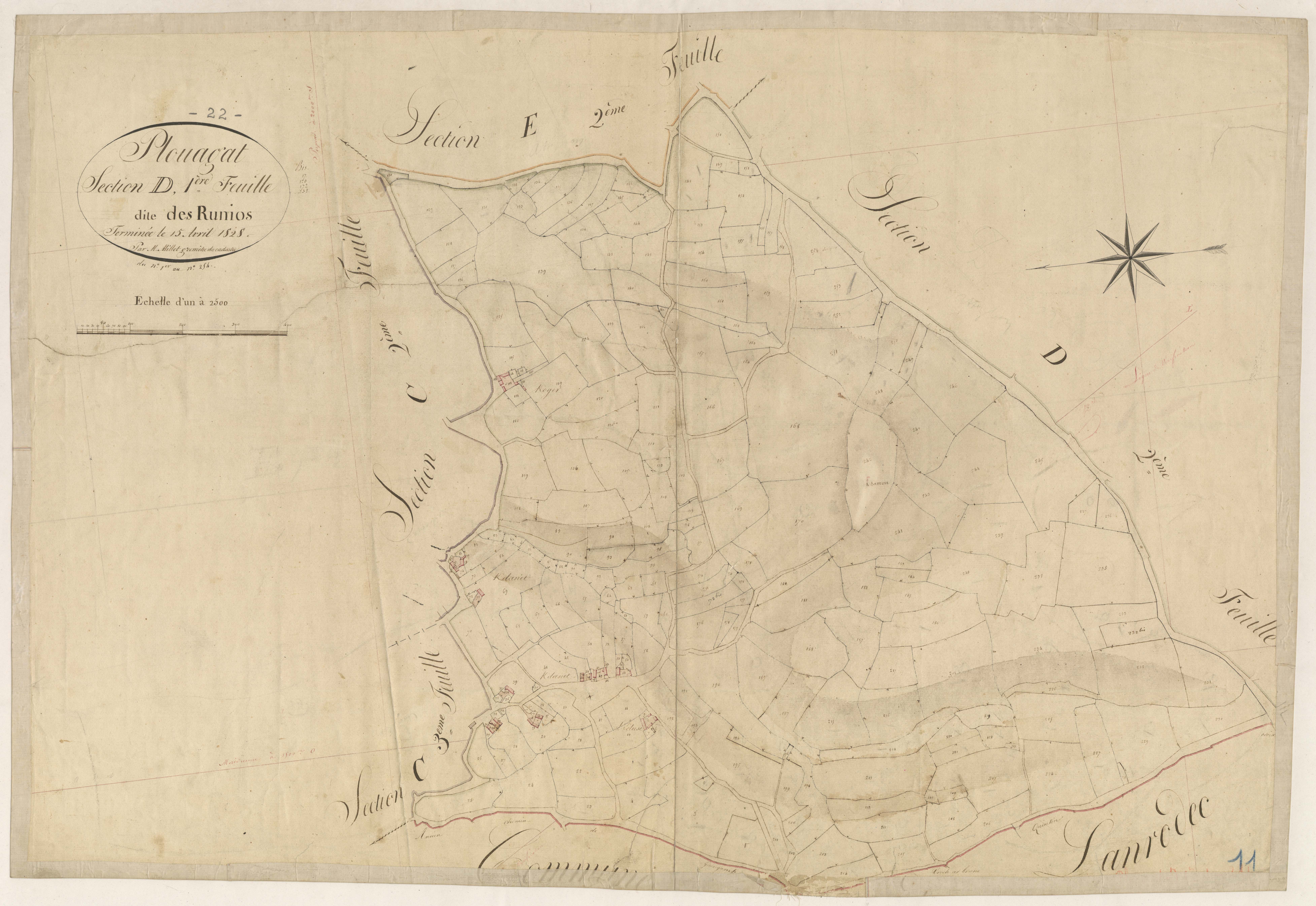 Plouagat - Section D, 1re feuille