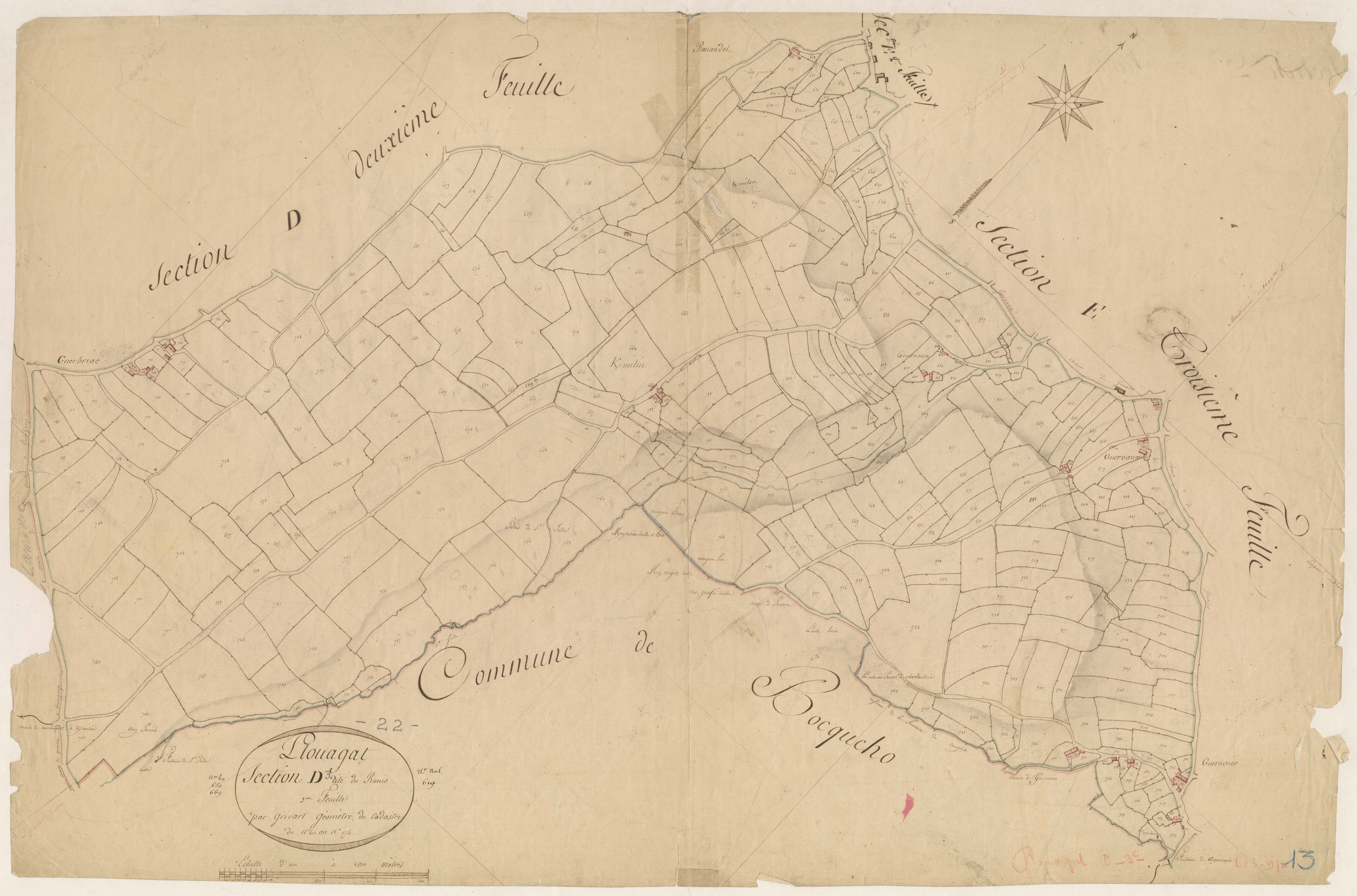 Plouagat - Section D, 3e feuille