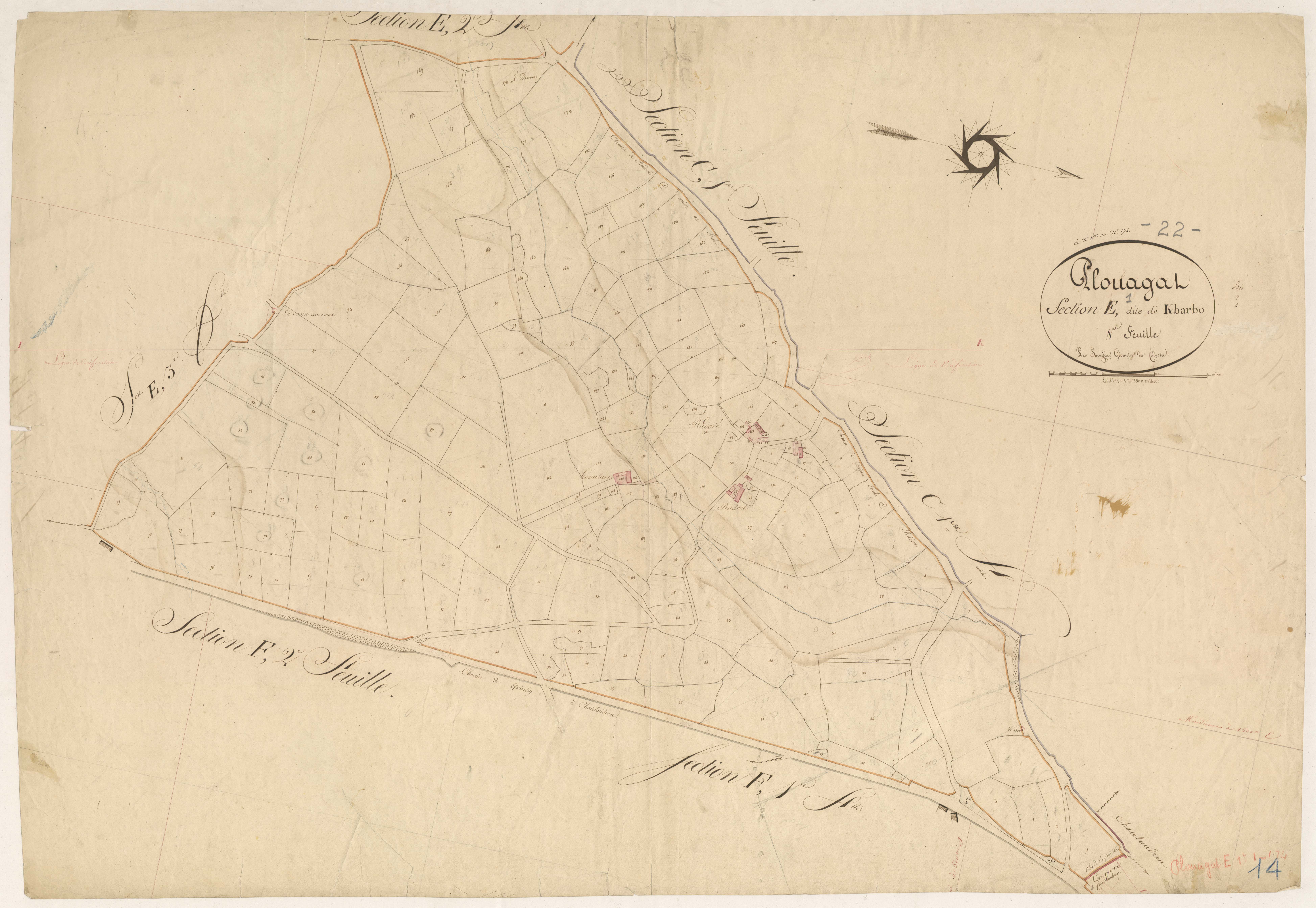 Plouagat - Section E, 1re feuille