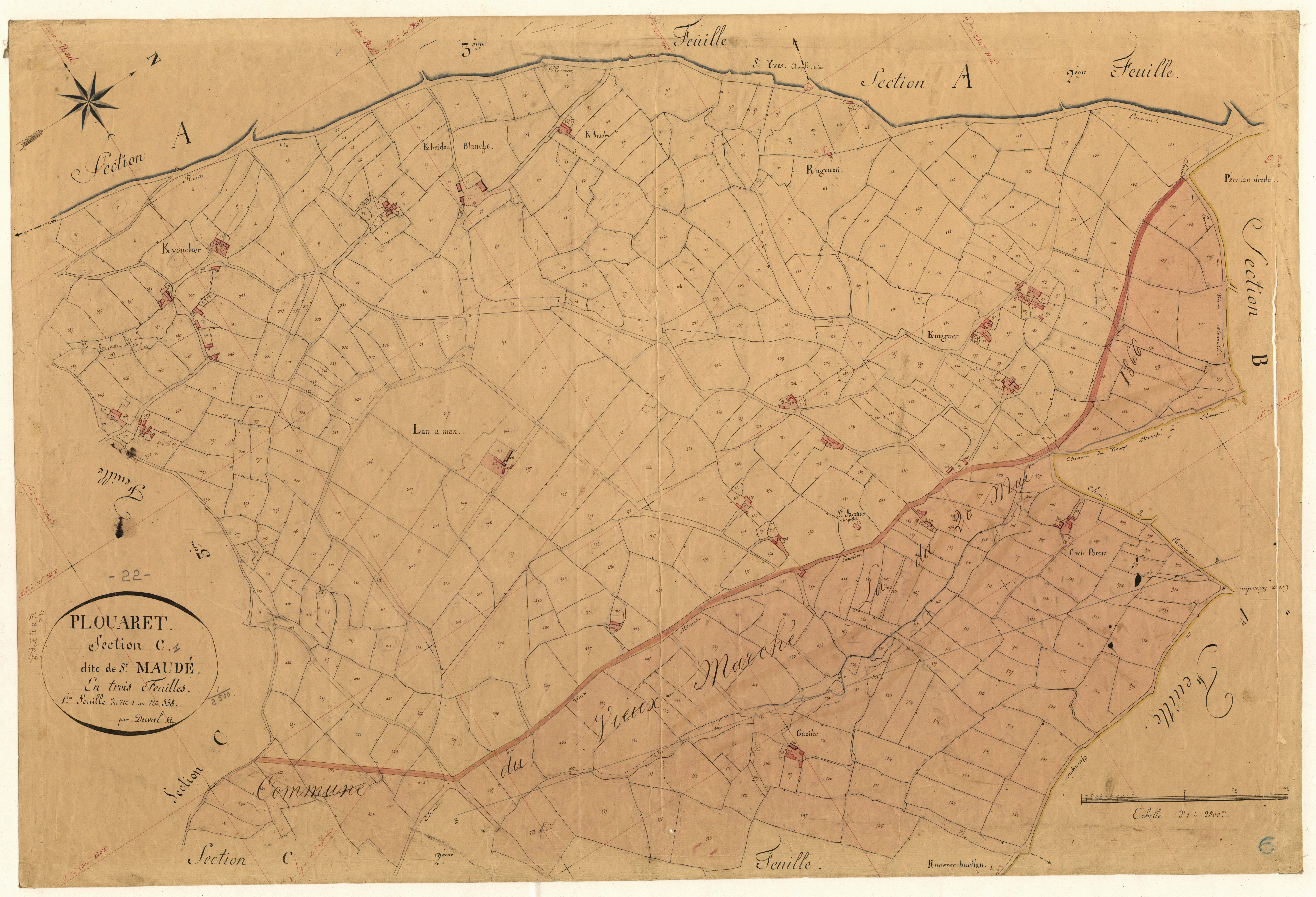 Plouaret - Section C, 1re feuille