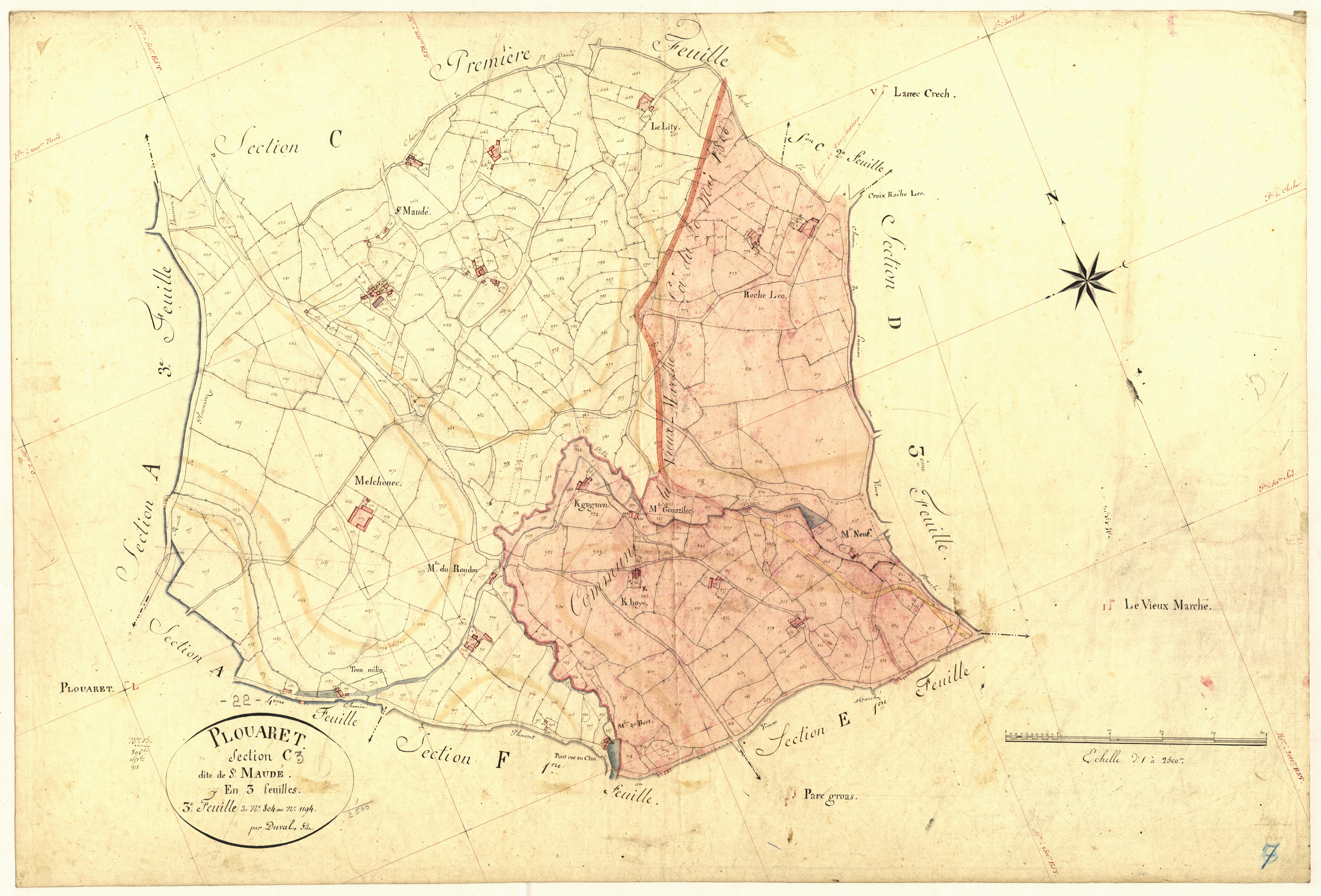 Plouaret - Section C, 3e feuille
