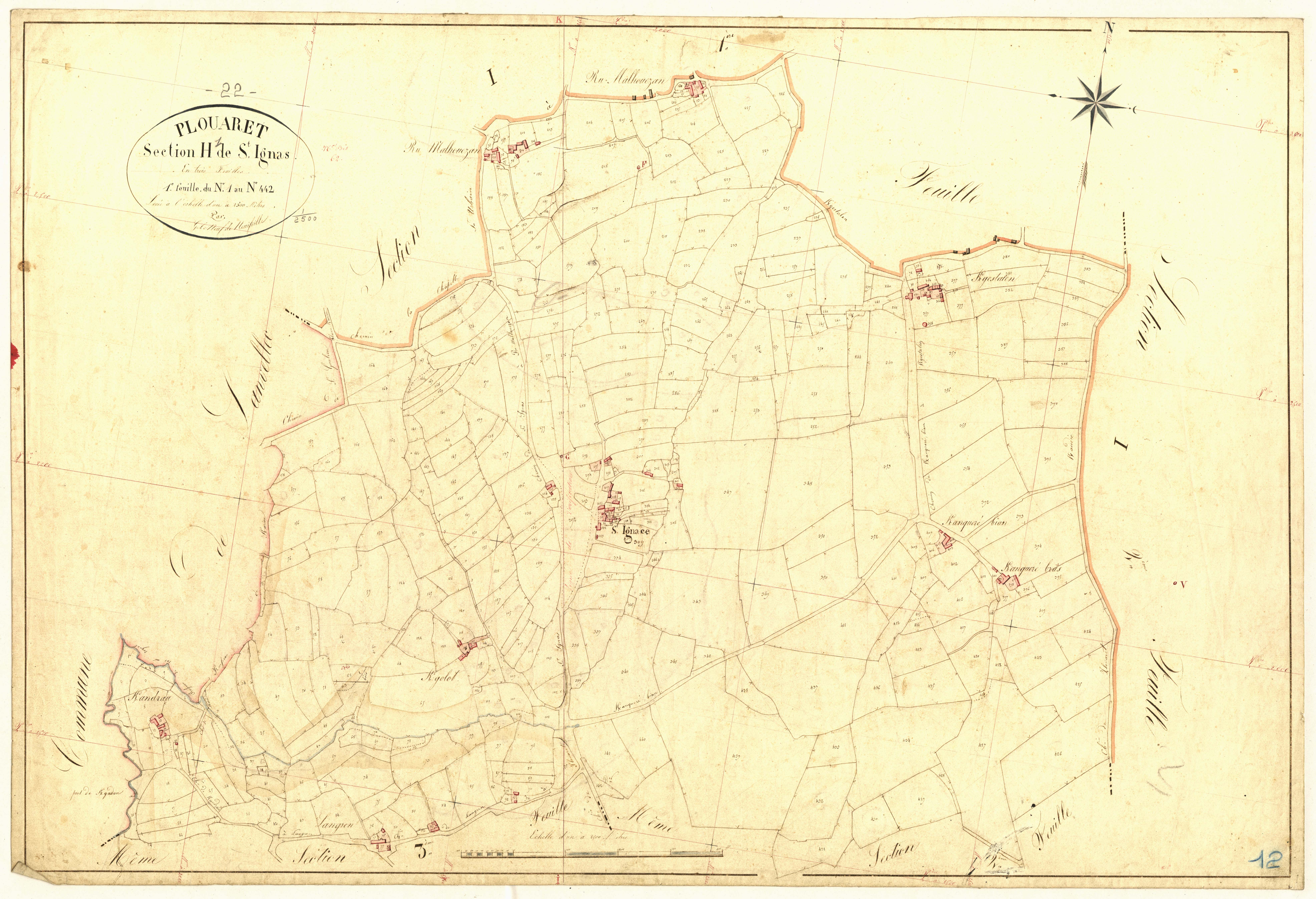 Plouaret - Section H, 1re feuille
