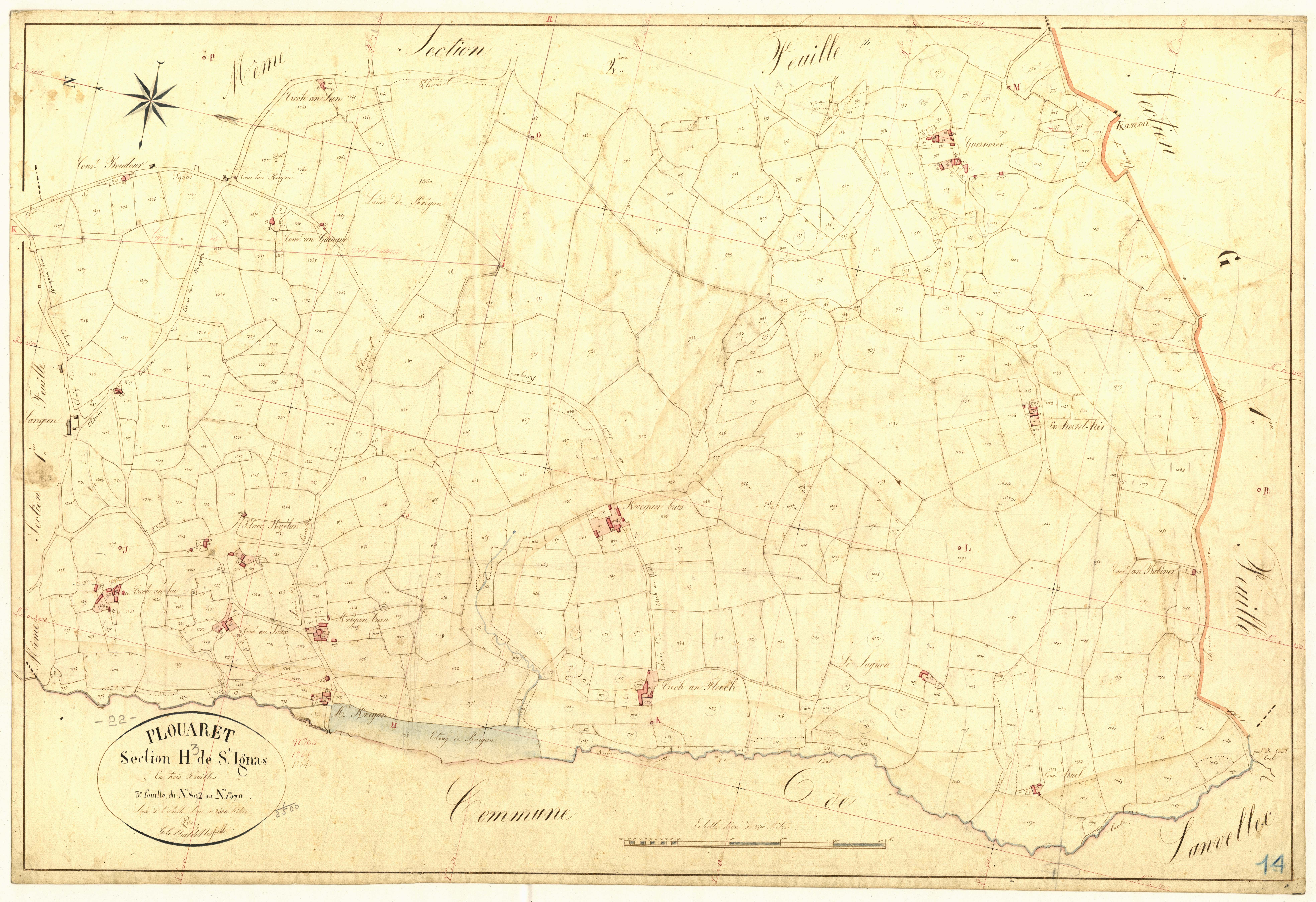 Plouaret - Section H, 3e feuille