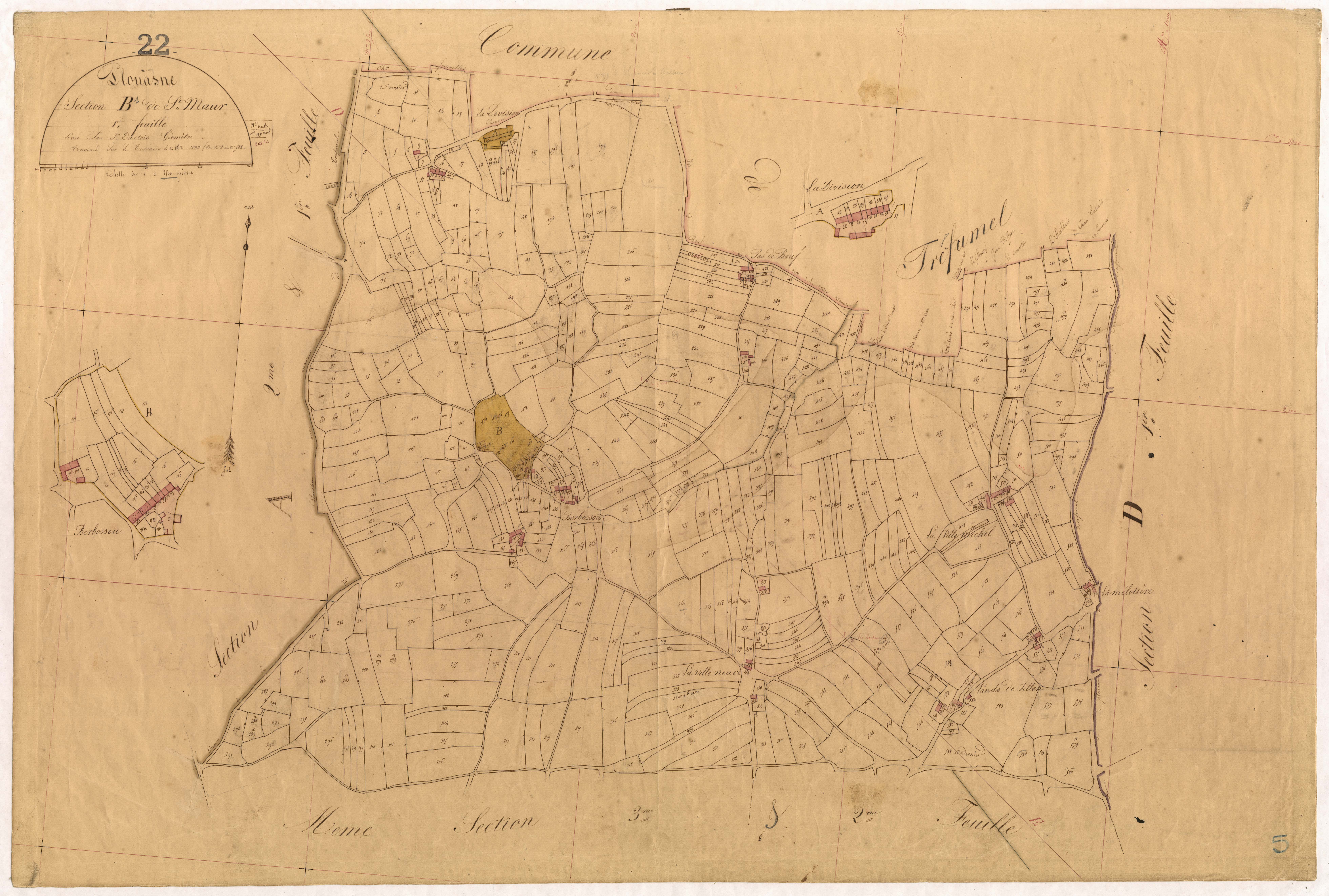 Plouasne - Section B, 1re feuille