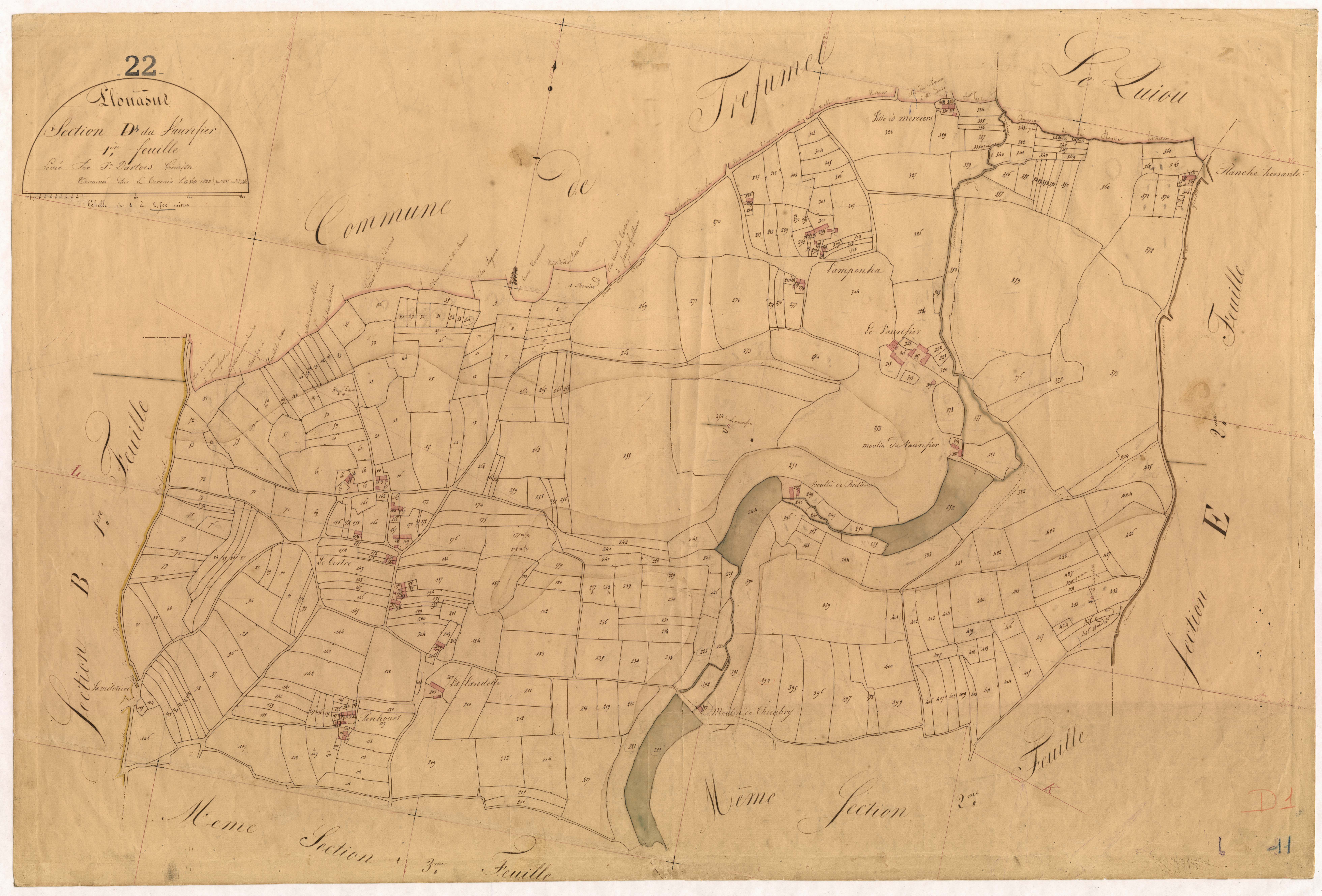 Plouasne - Section D, 1re feuille