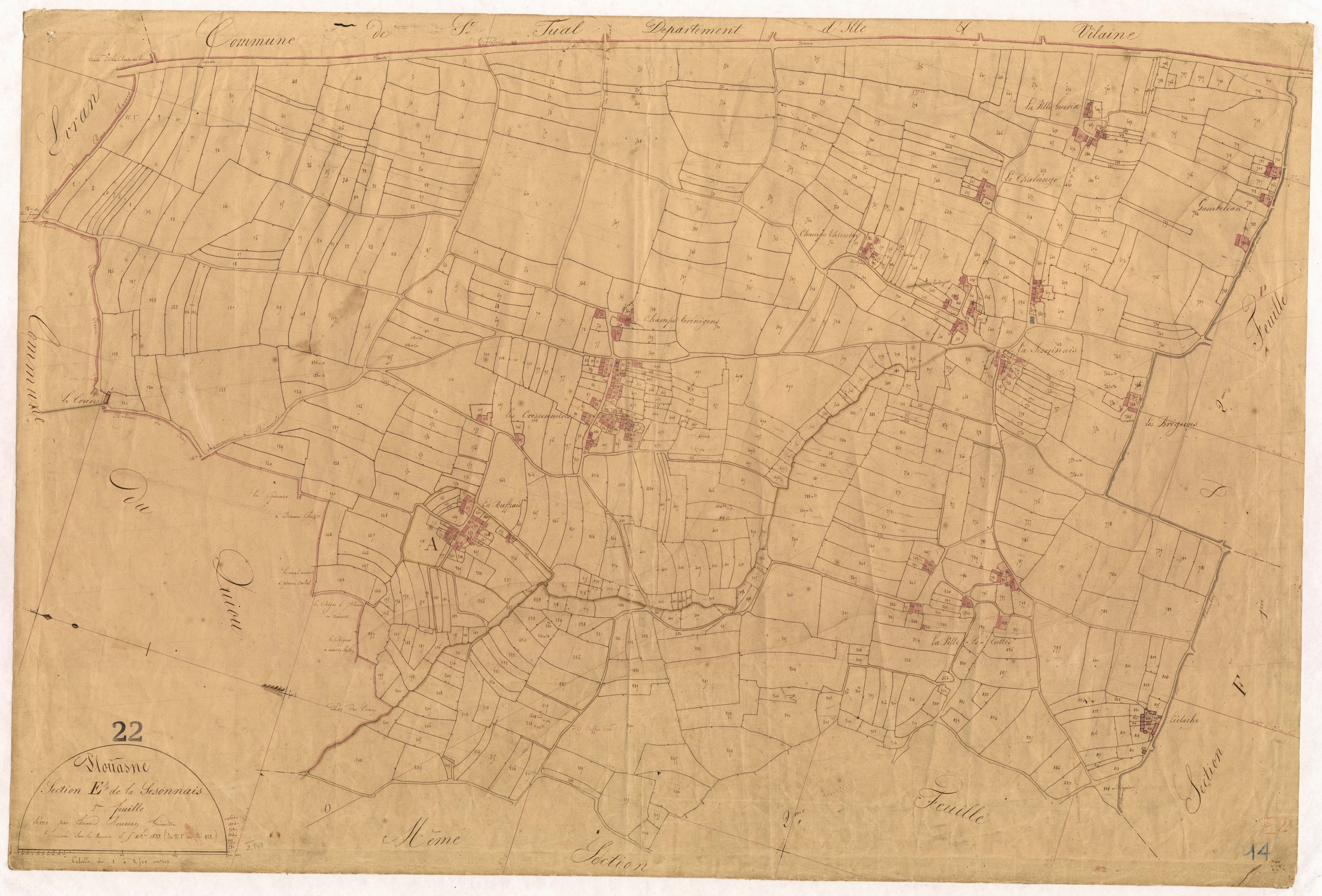 Plouasne - Section E, 1re feuille