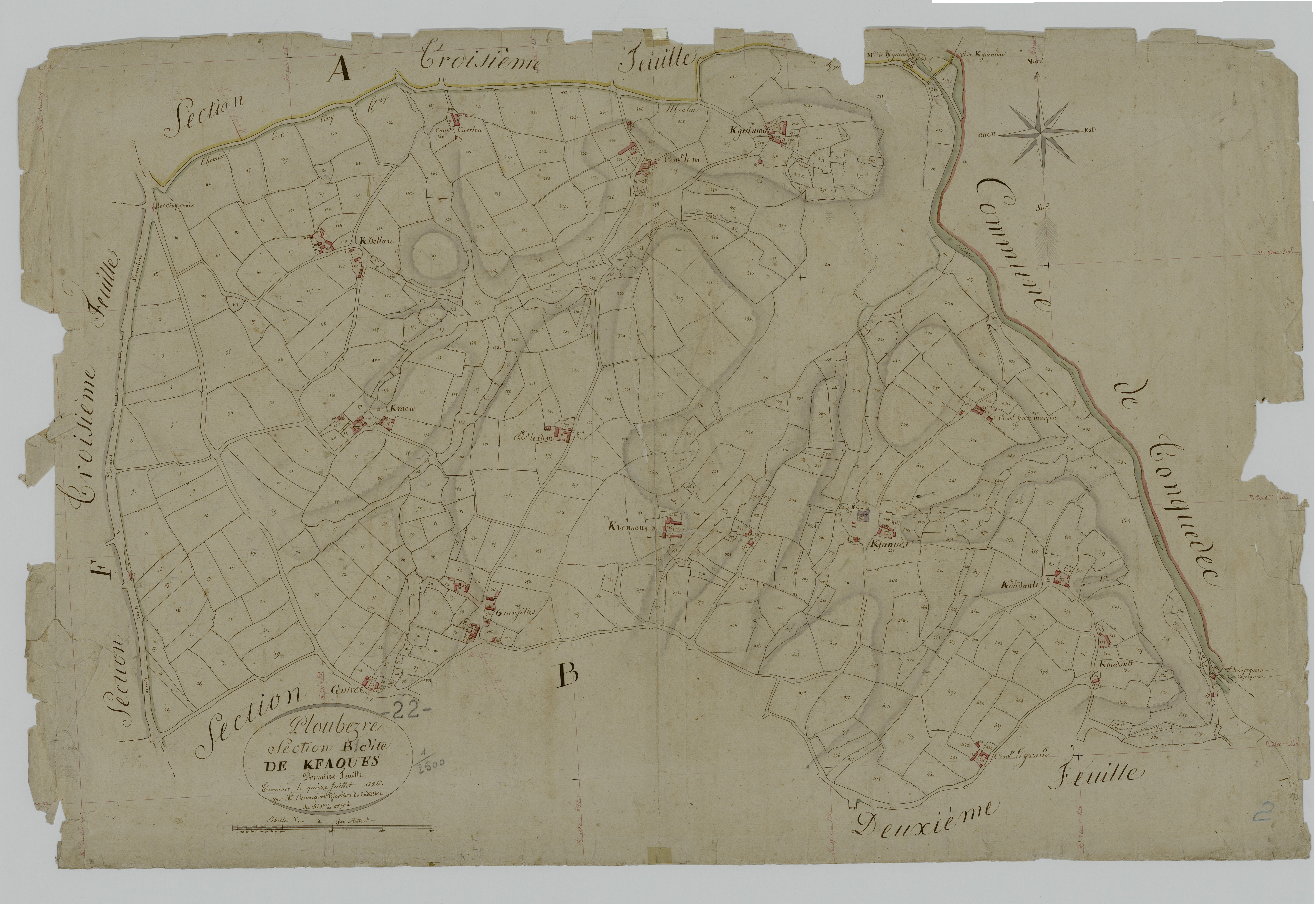 Ploubezre - Section B, 1re feuille