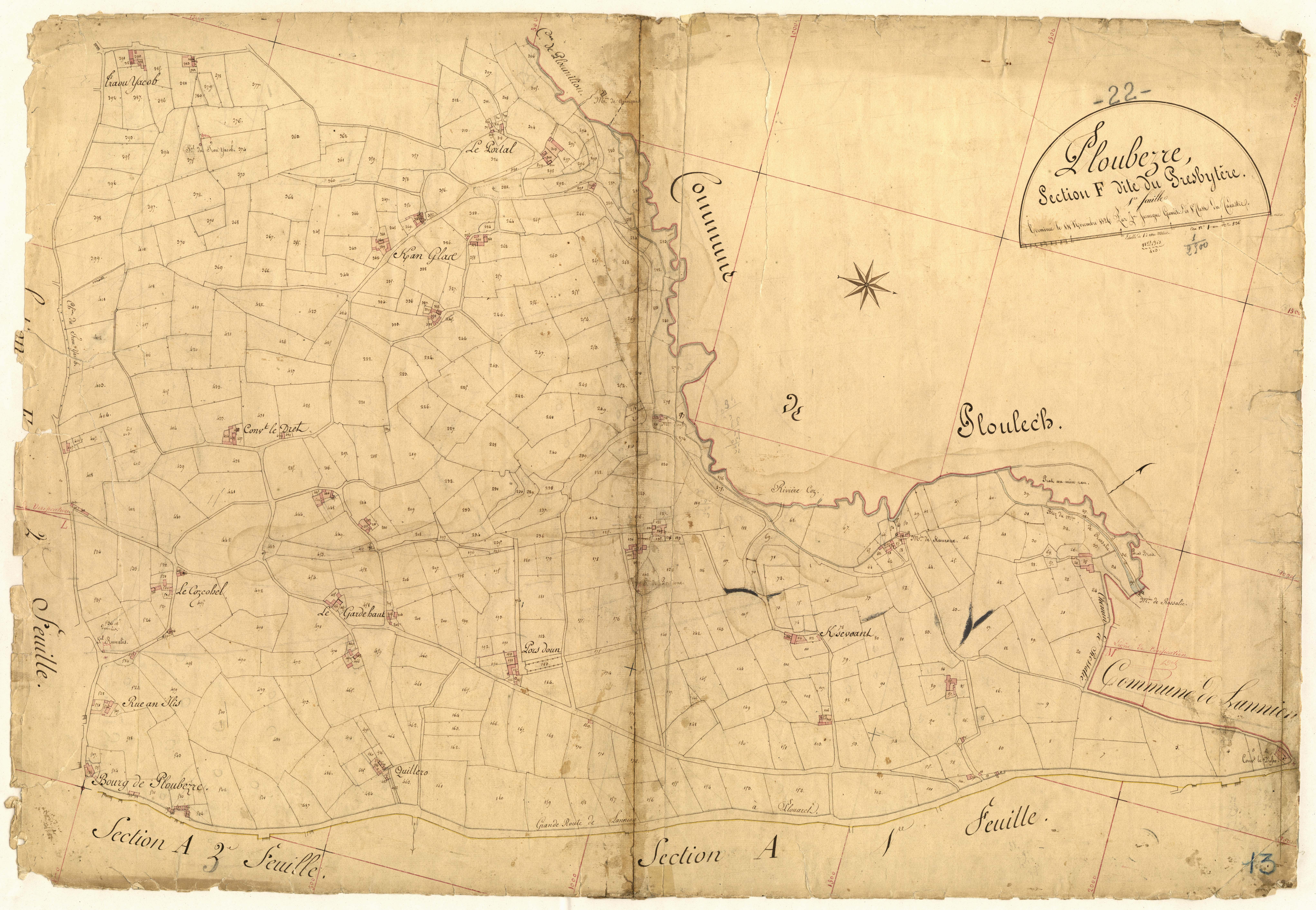 Ploubezre - Section F, 1re feuille