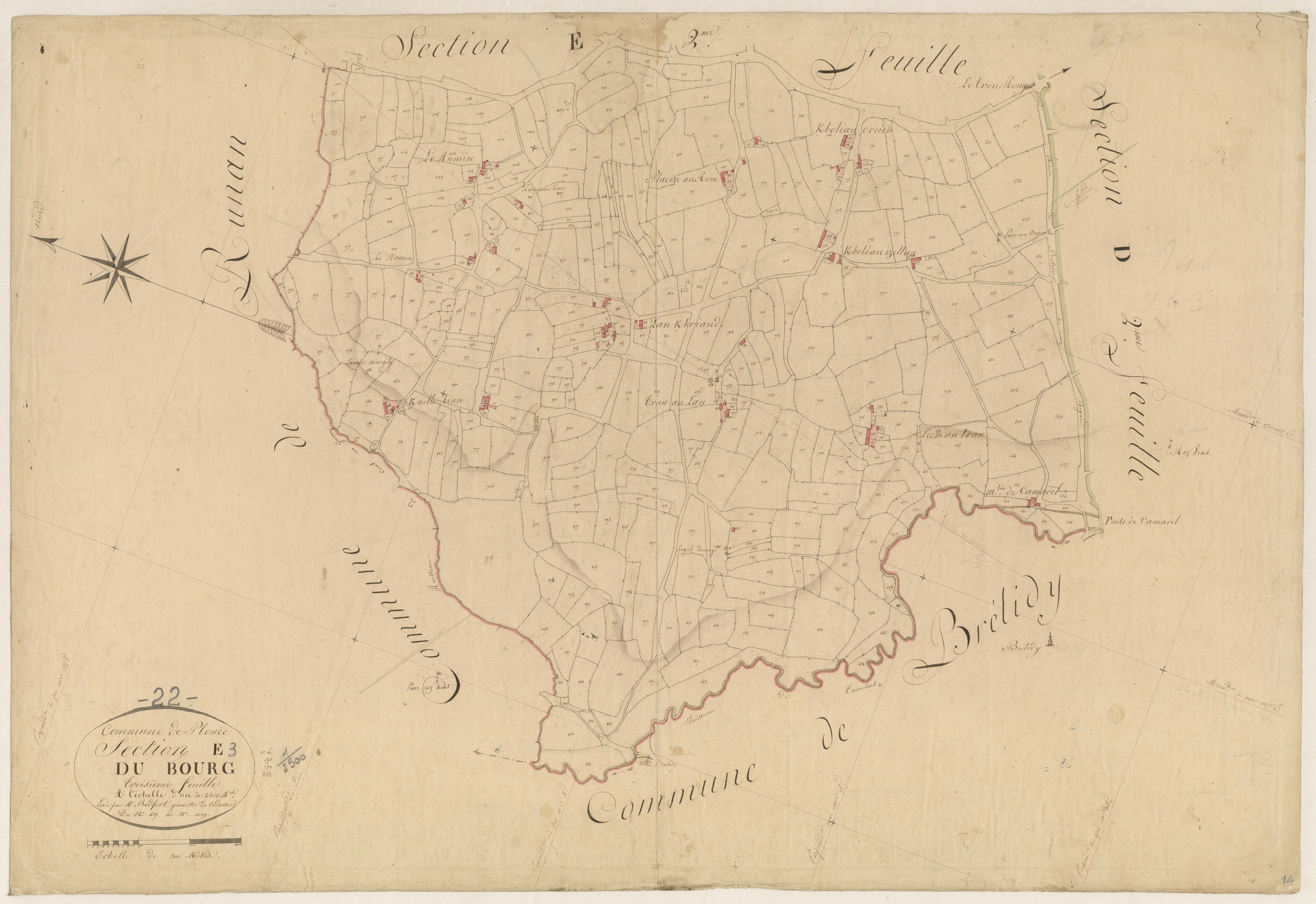 Plouëc-du-Trieux - Section E, 3e feuille