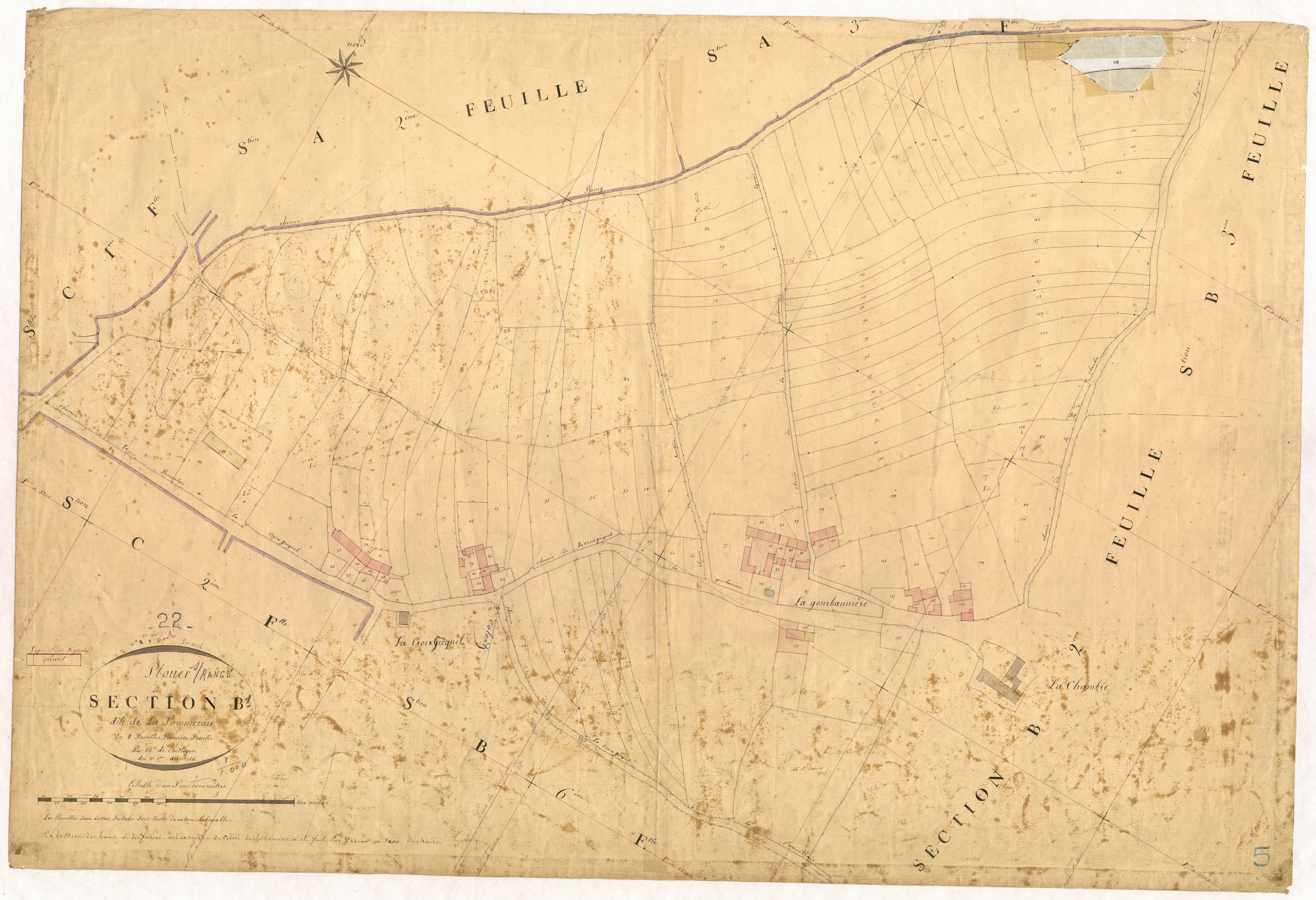 Plouër-sur-Rance - Section B, 1re feuille