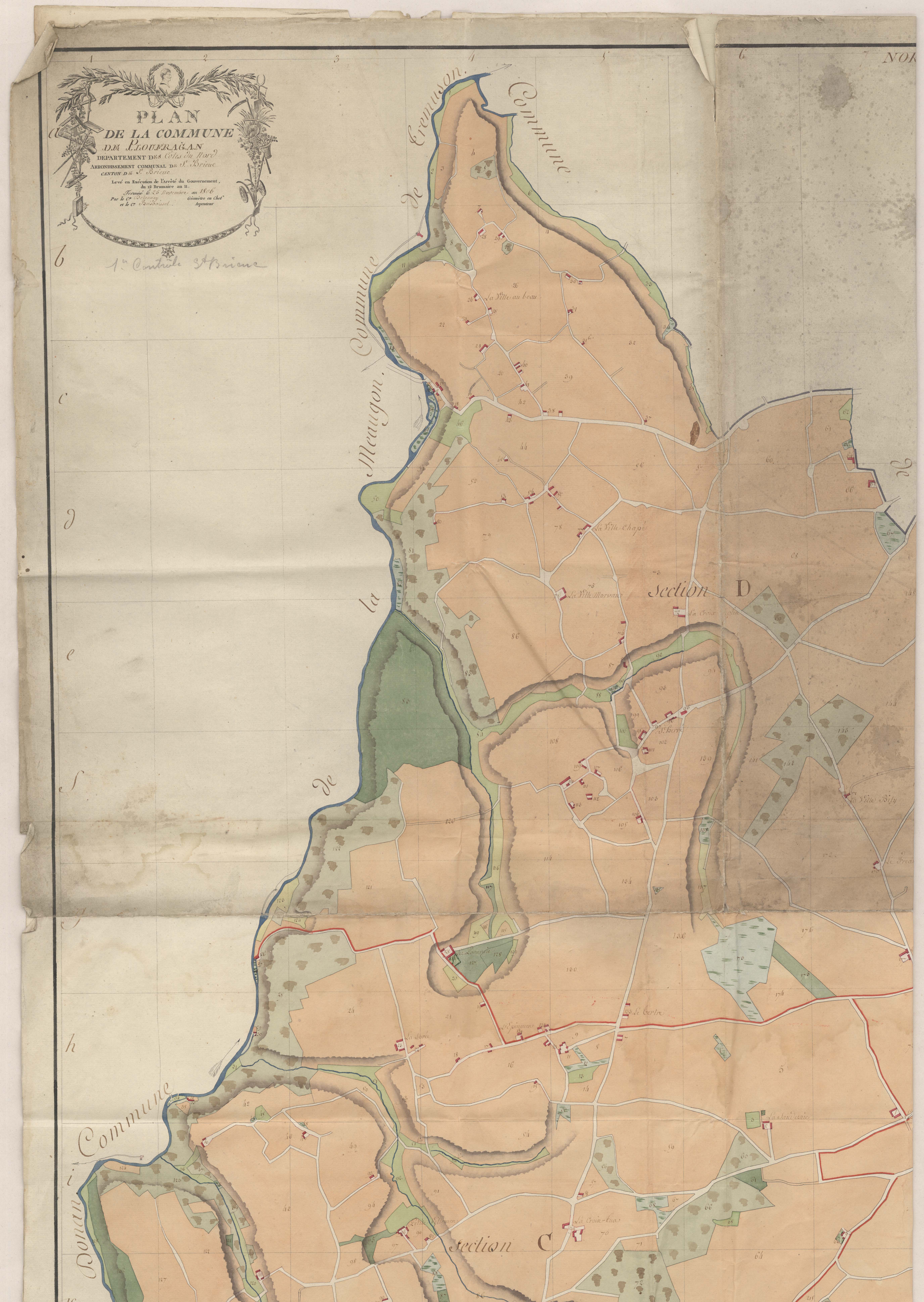 Ploufragan - Plan par masse de culture, partie nord-ouest.