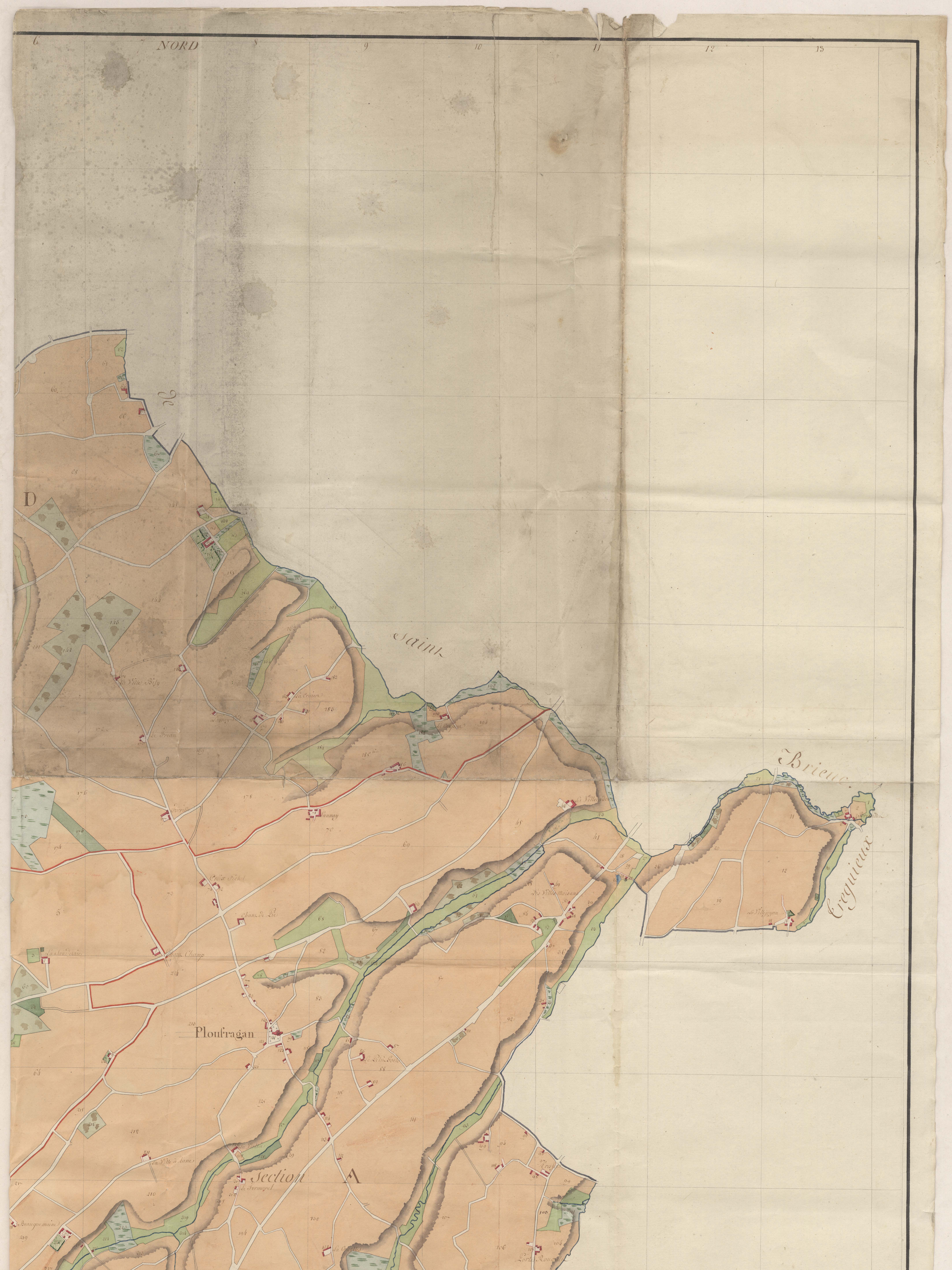 Ploufragan - Plan par masse de culture, partie nord-est.