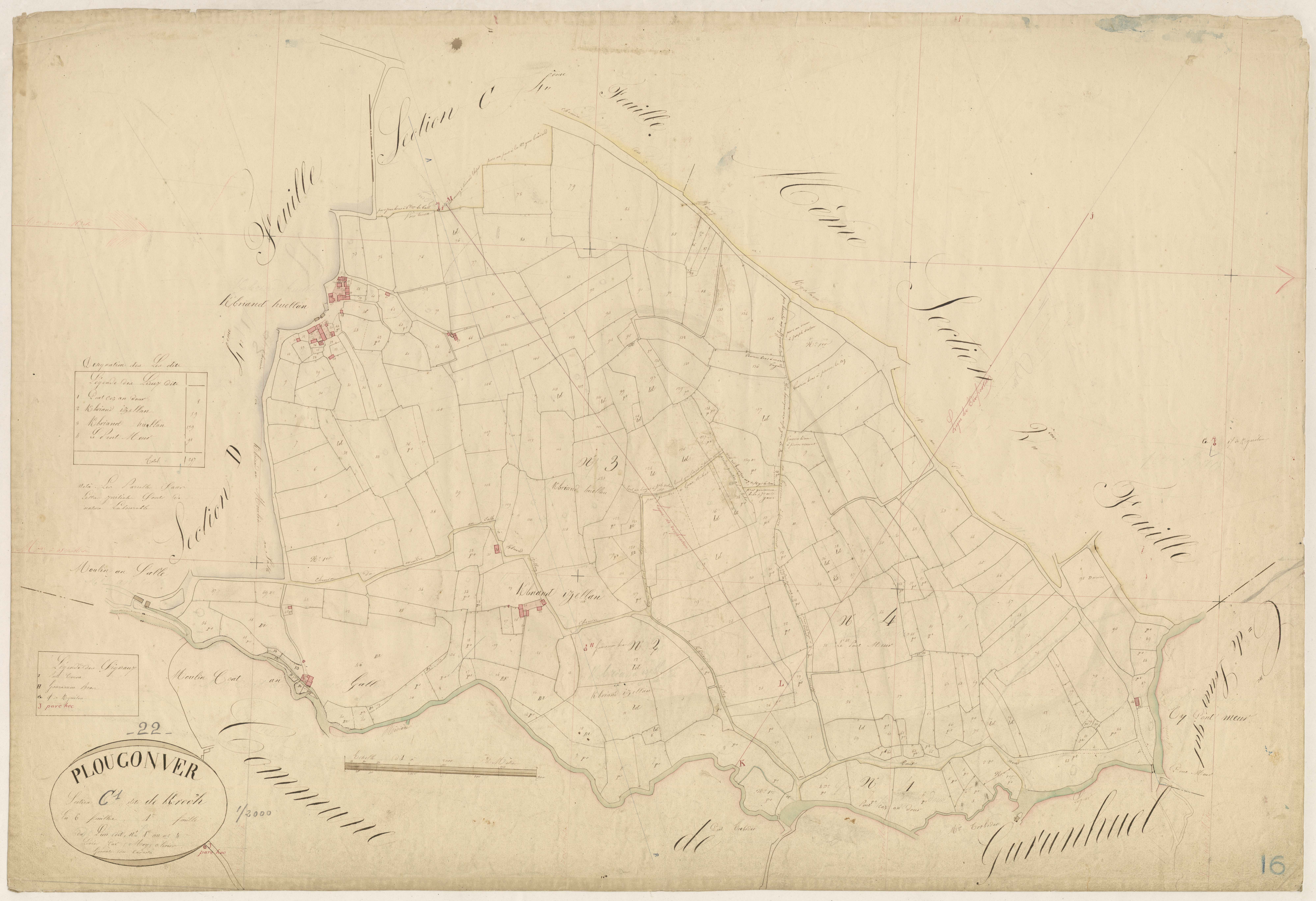 Plougonver - Section C, 1re feuille