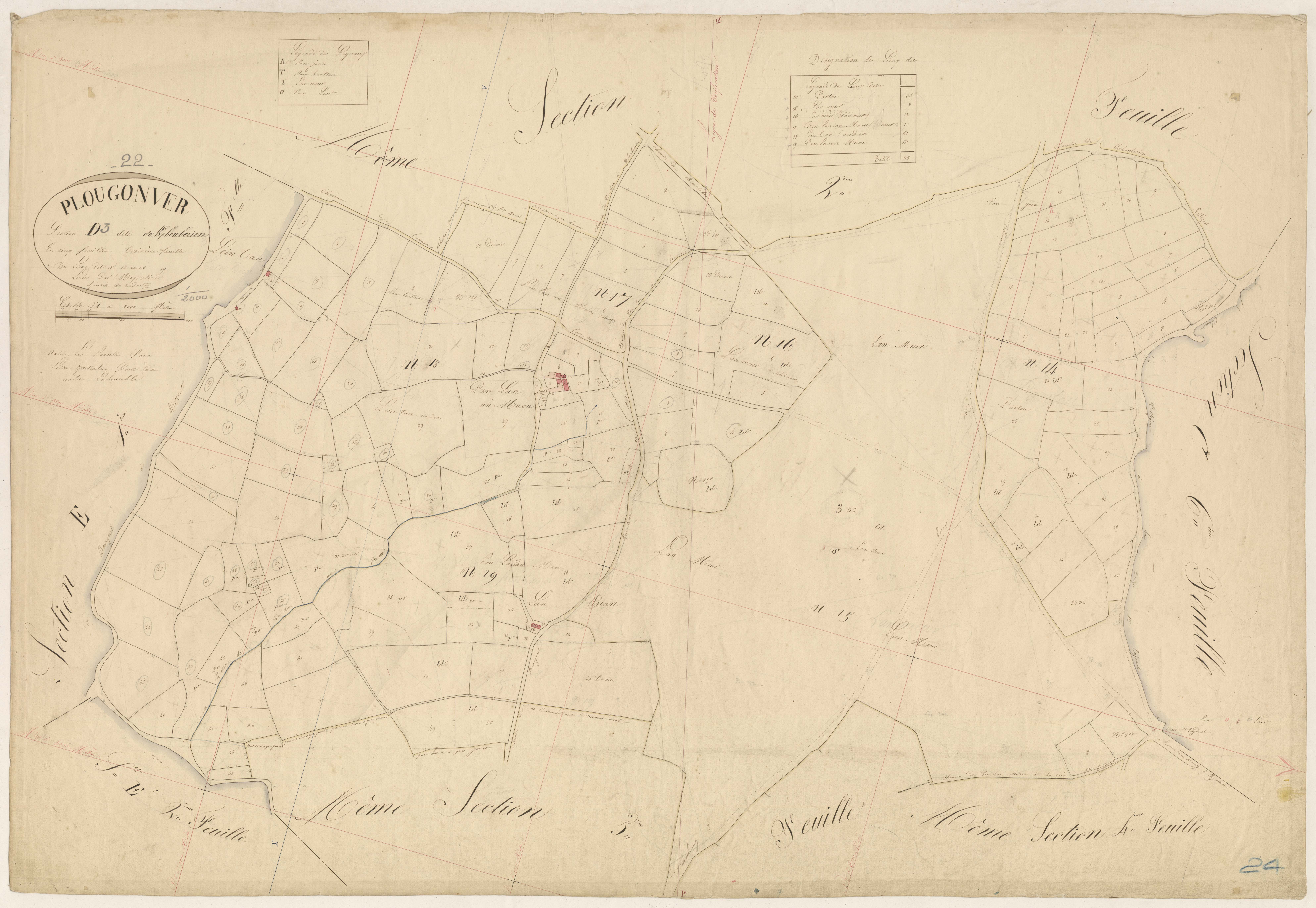 Plougonver - Section D, 3e feuille