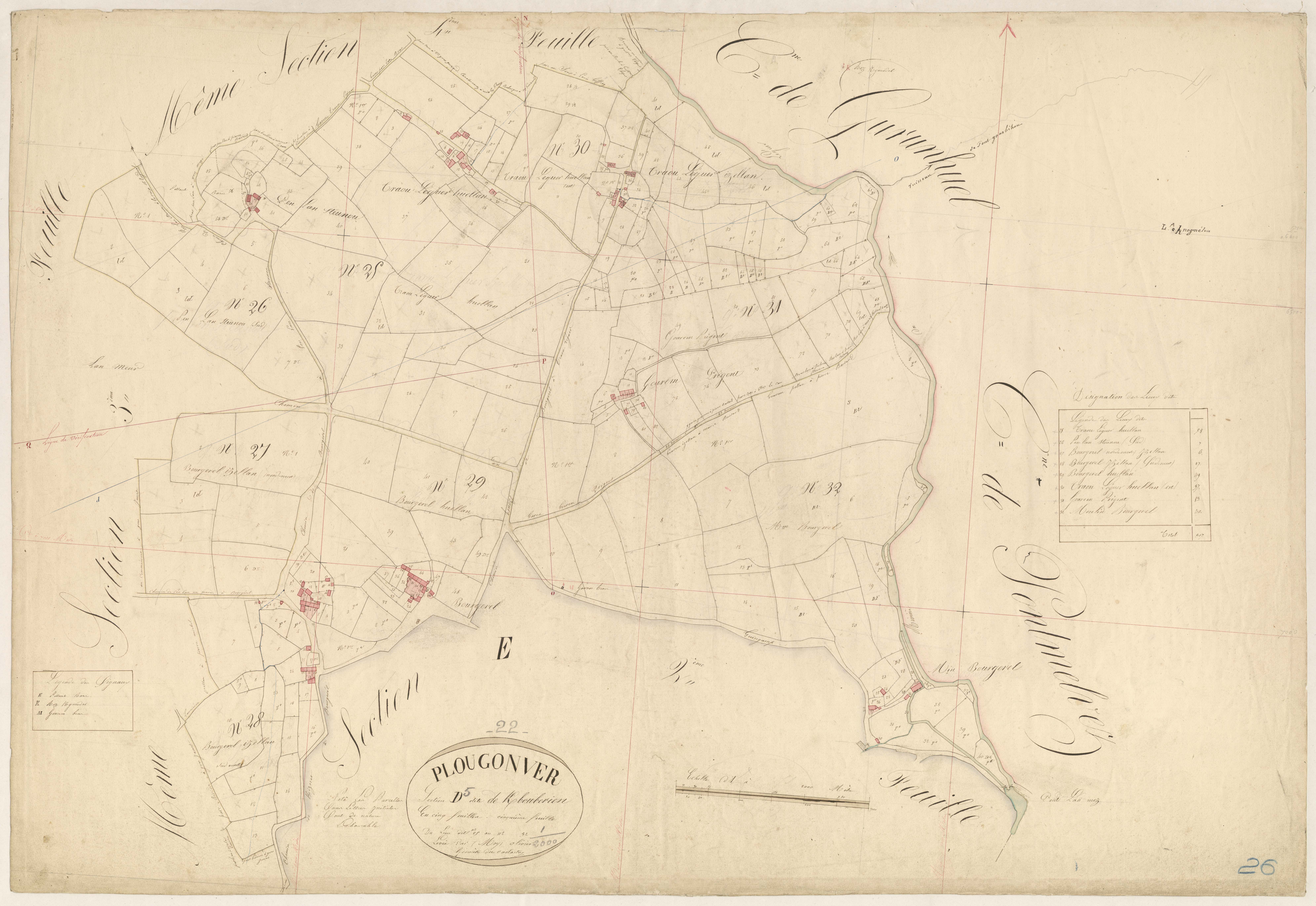 Plougonver - Section D, 5e feuille