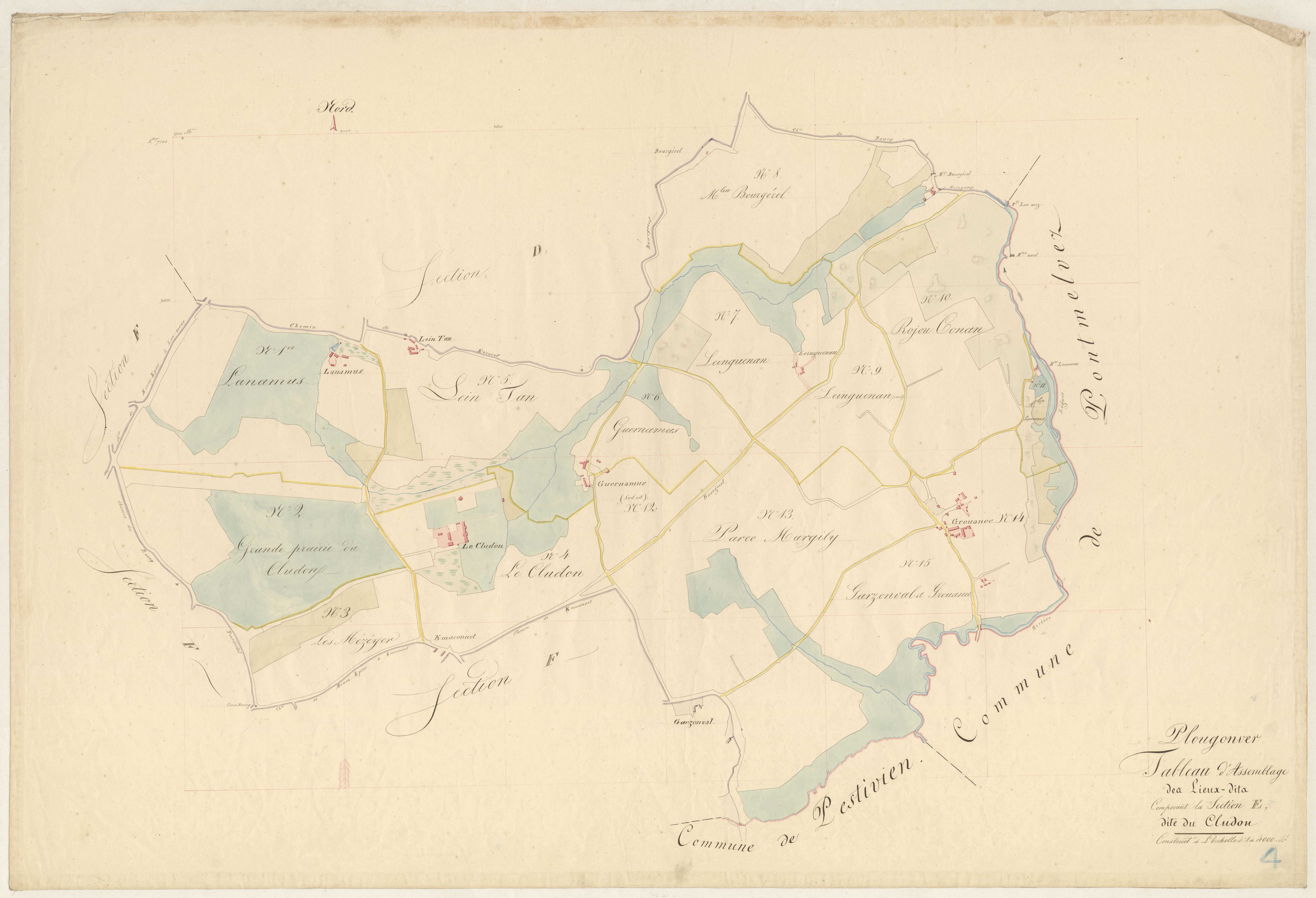 Plougonver - Tableau d'assemblage : section E