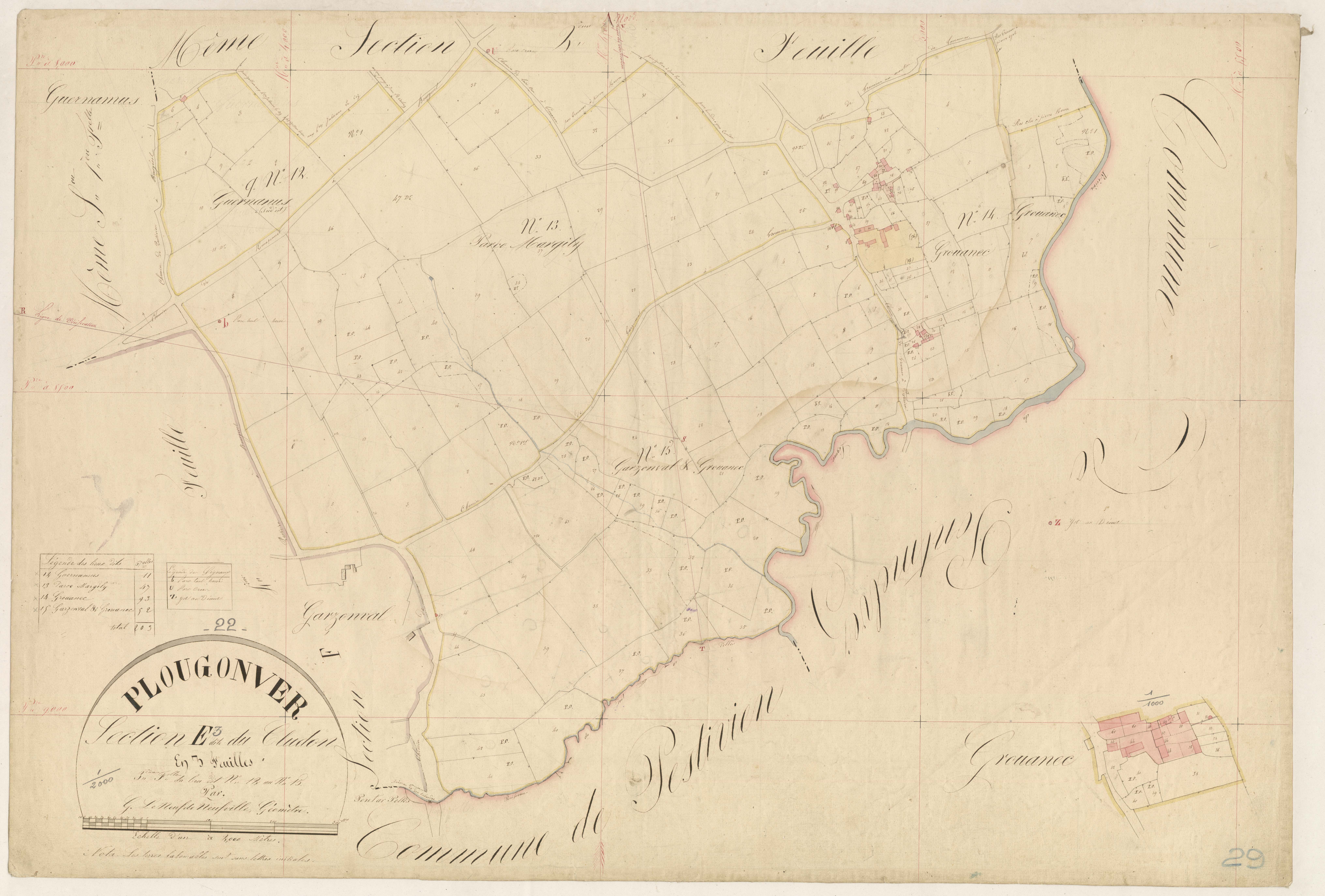 Plougonver - Section E, 3e feuille