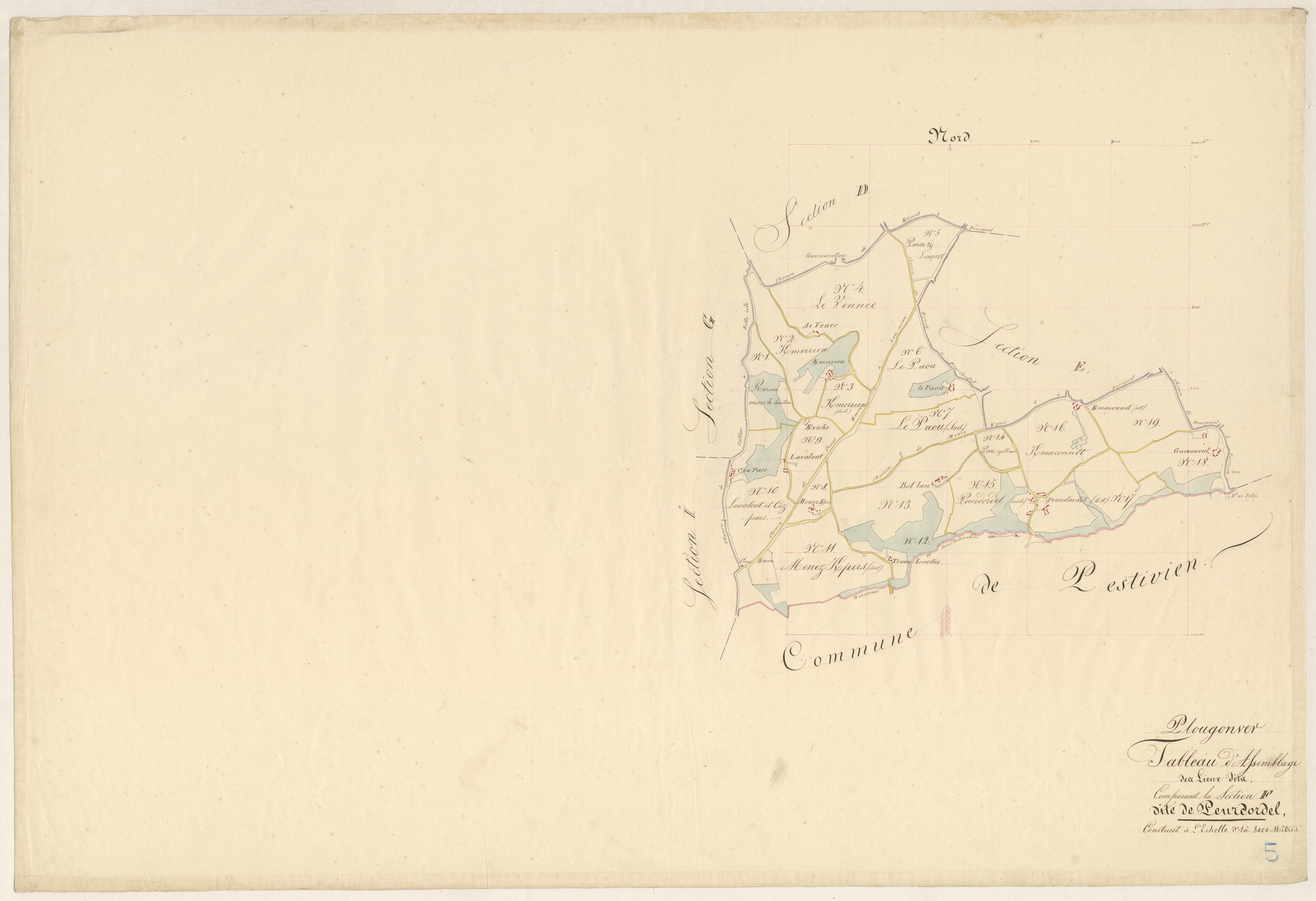 Plougonver - Tableau d'assemblage : section F