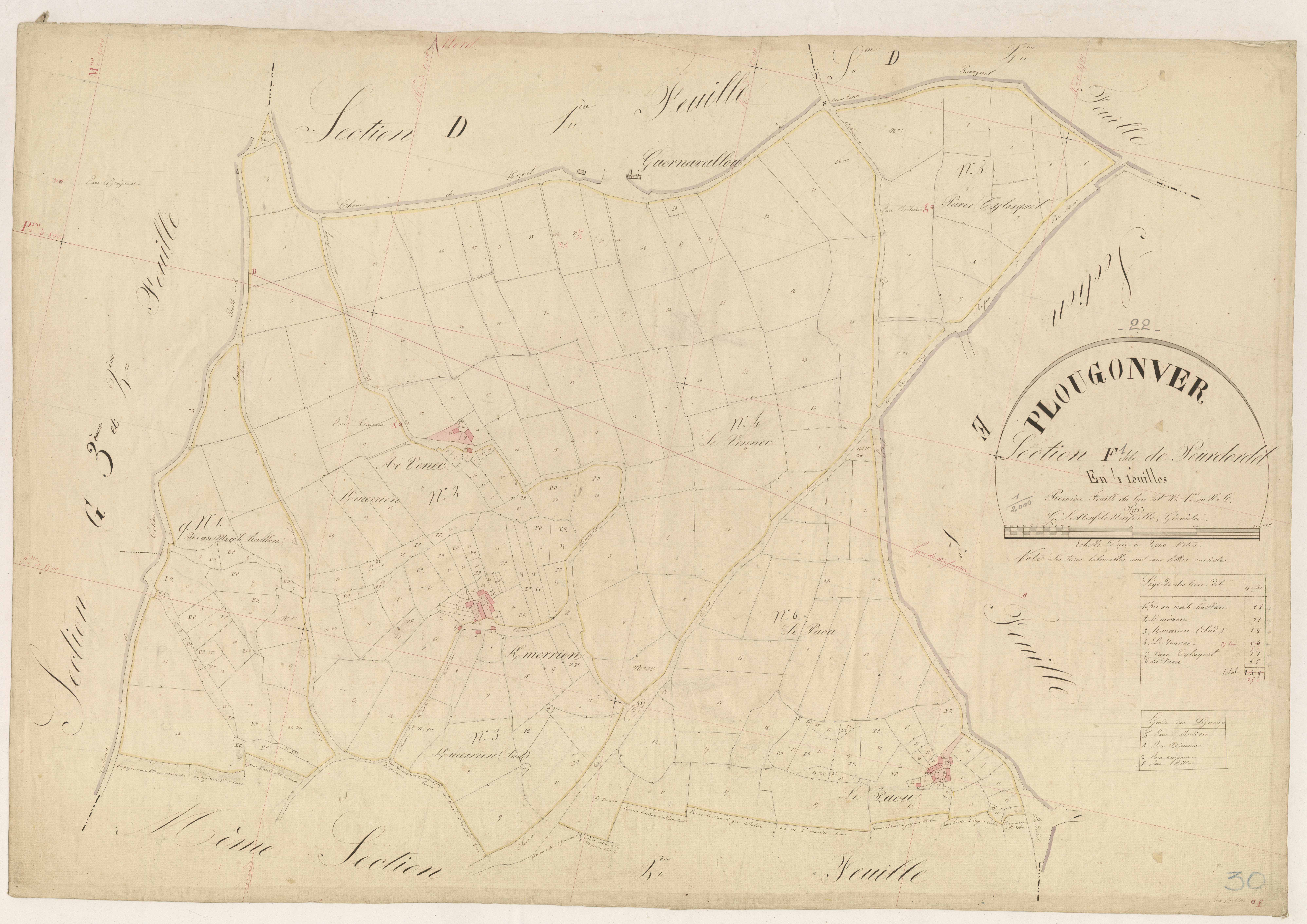 Plougonver - Section F, 1re feuille