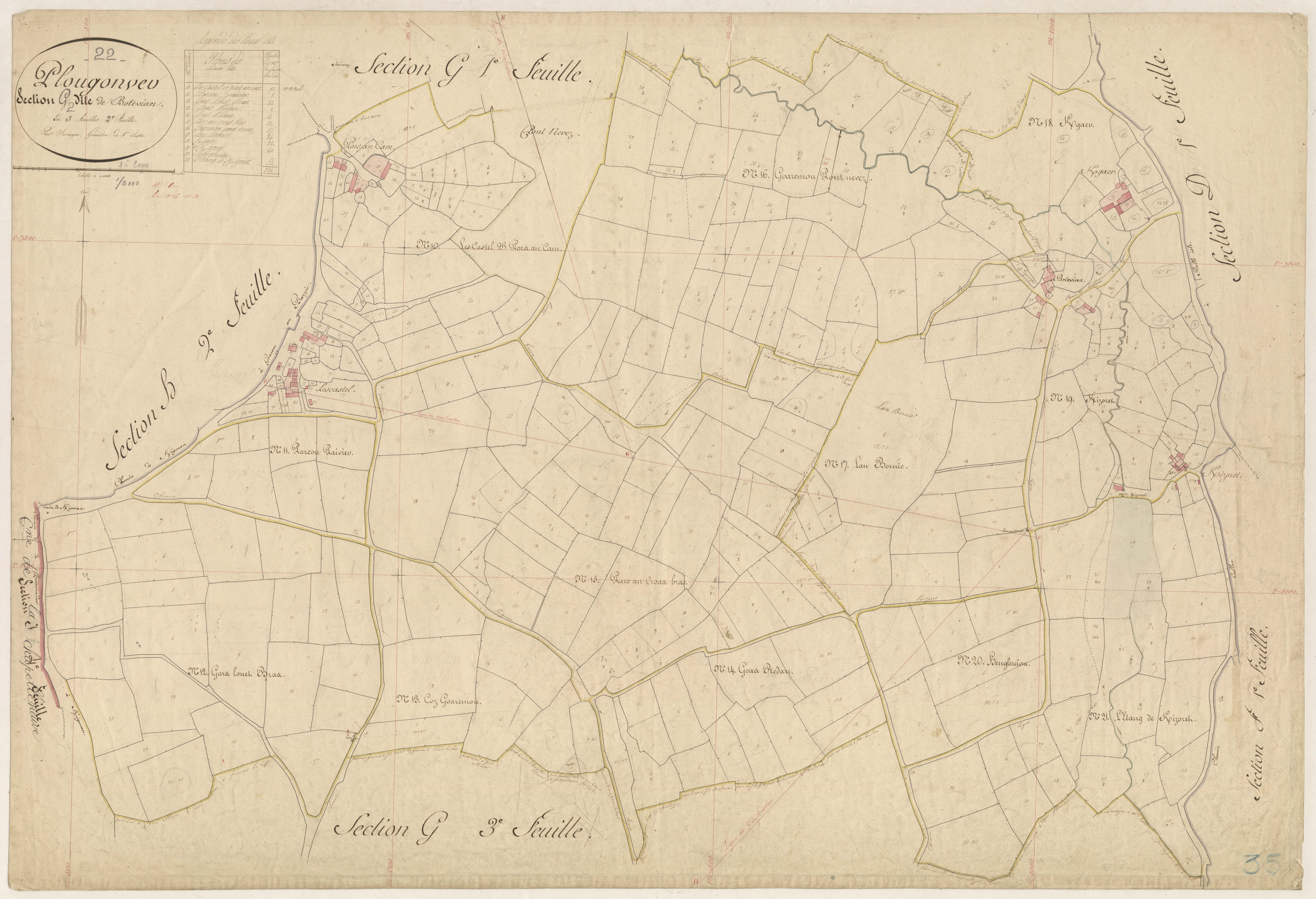 Plougonver - Section G, 2e feuille
